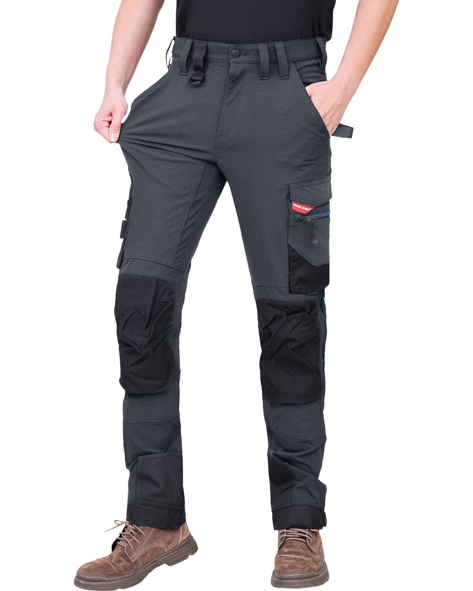 WORK IDEA Arbeitshose Herren Slim-Fit Arbeitshose, belastete Bereiche aus Cordura (1-tlg) strapazierfähige Eleganz für höchste Ansprüche