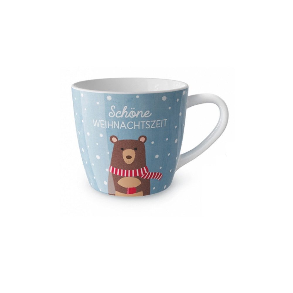 La Vida Tasse Weihnachtszeit, Porzellan, Spülmaschinengeeigenet, Blau, Motiv: Bär