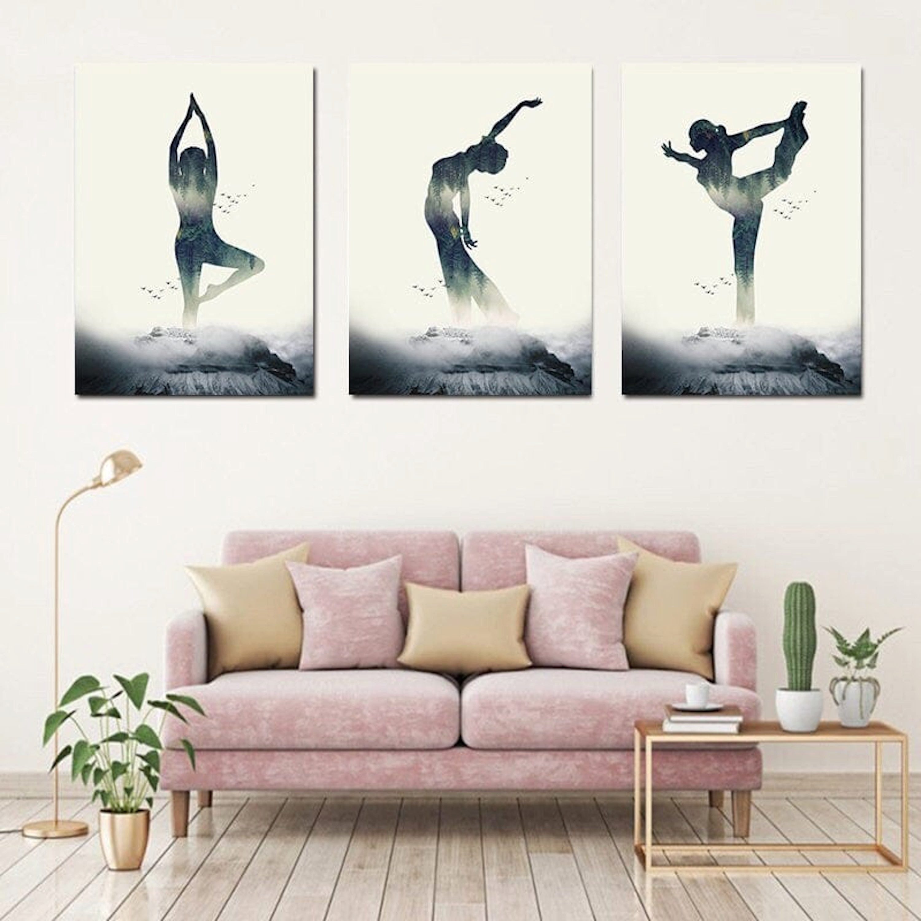 JUSTGOODMOOD Poster Yoga Profi Stellungen Fitness Dekoration Bilder Deko Print ohne Rahmen, C (1 St)