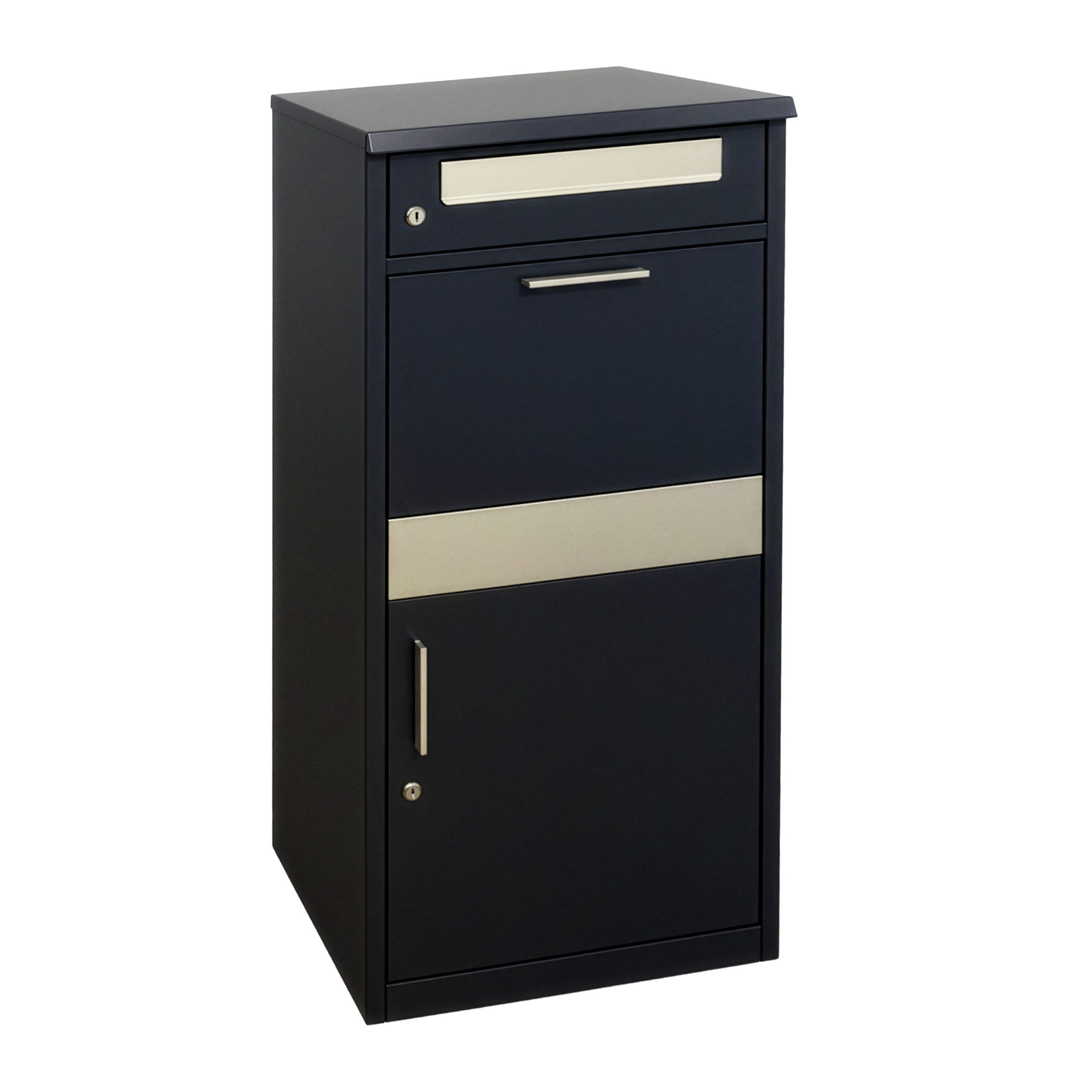 relaxdays Briefkasten mit Paketfach (1-St), schwarz