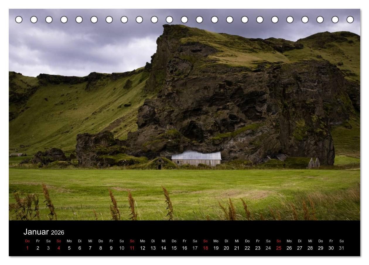 CALVENDO Wandkalender Island (Tischkalender 2026 DIN A5 quer), CALVENDO Monatskalender