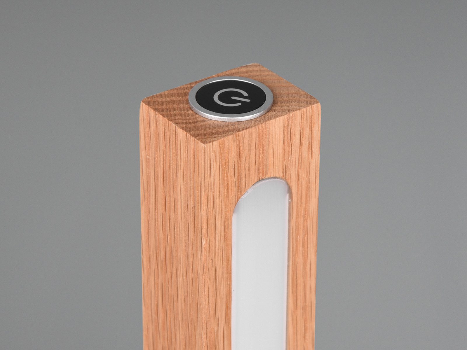 TRIO Leuchten LED Stehlampe, Dimmfunktion, LED fest integriert, dimmbar über Touch, Warmweiß, Moderne Holz-Lampe mit Metallfuß stehend, klein und schmal, Höhe:115cm