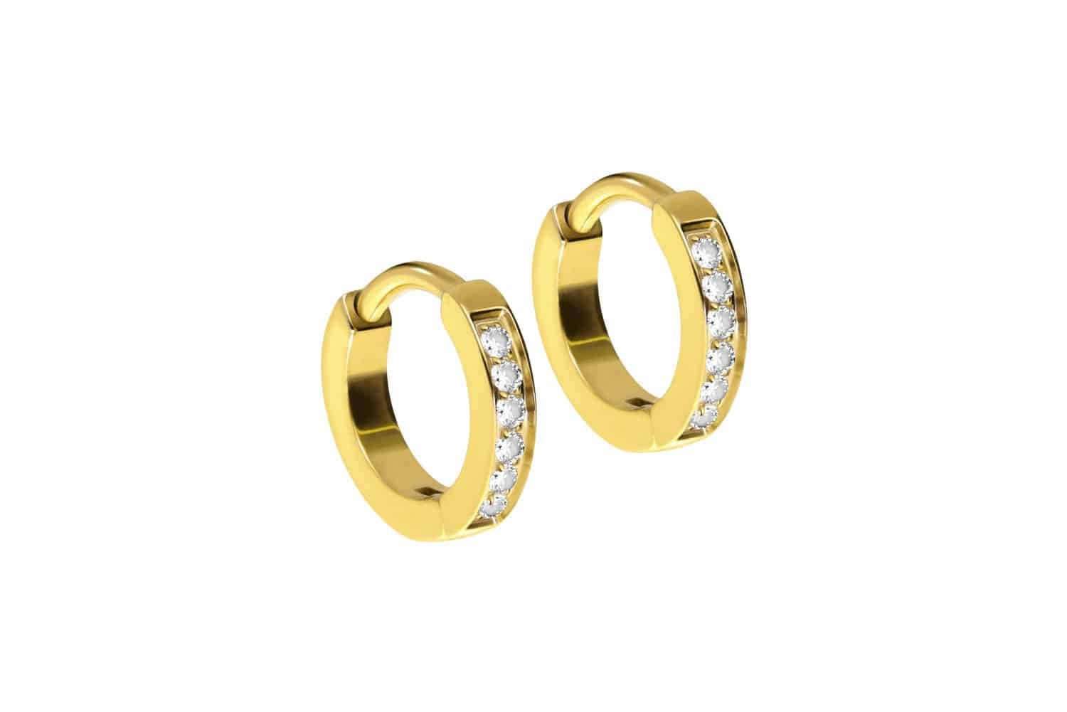 FILANGO Piercing-Set Titan Ohrclicker Creolen EINGEFASSTE günstig online kaufen