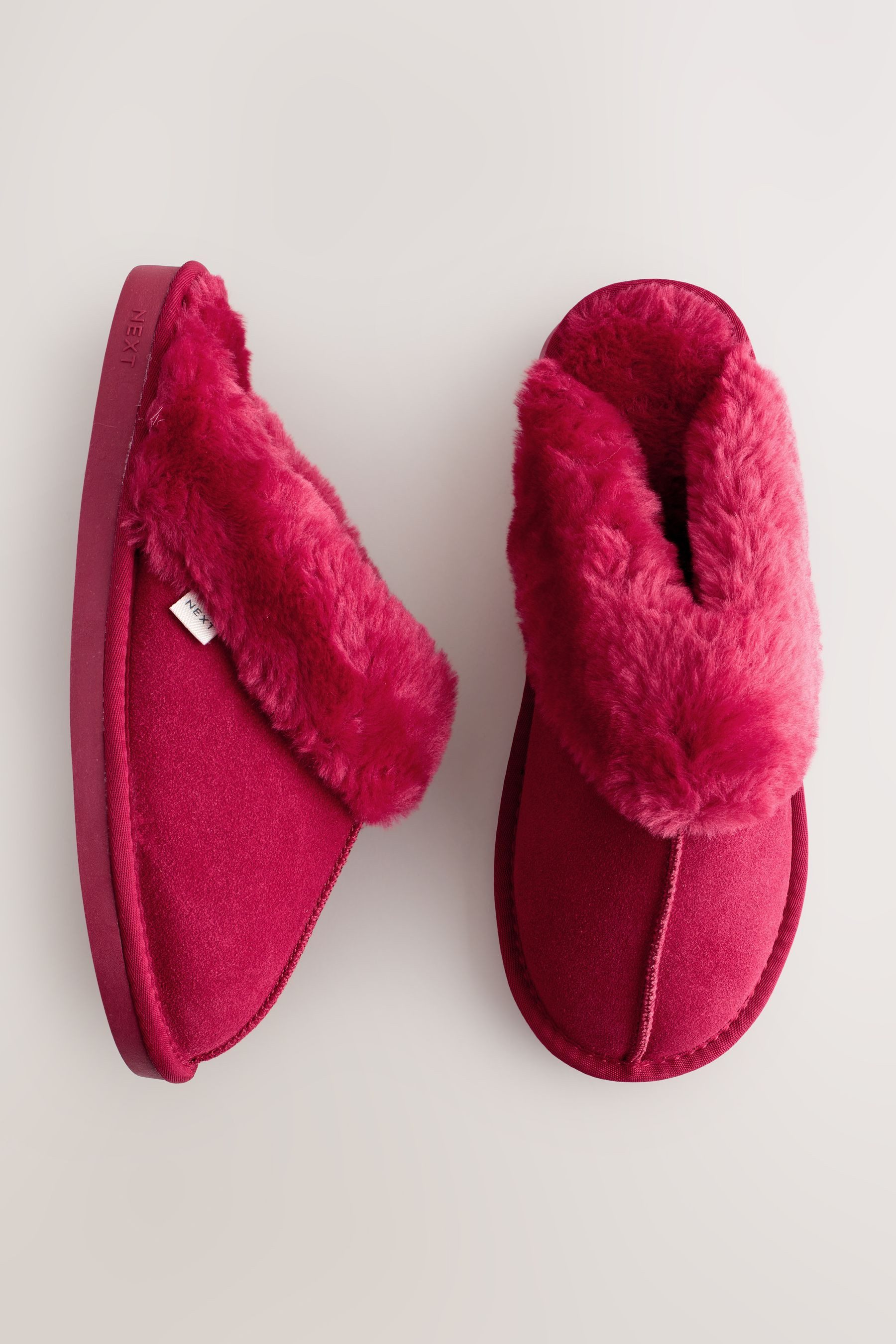 Next Hausschuhe aus Veloursleder mit Kunstfellfutter Hausschuh (1-tlg)