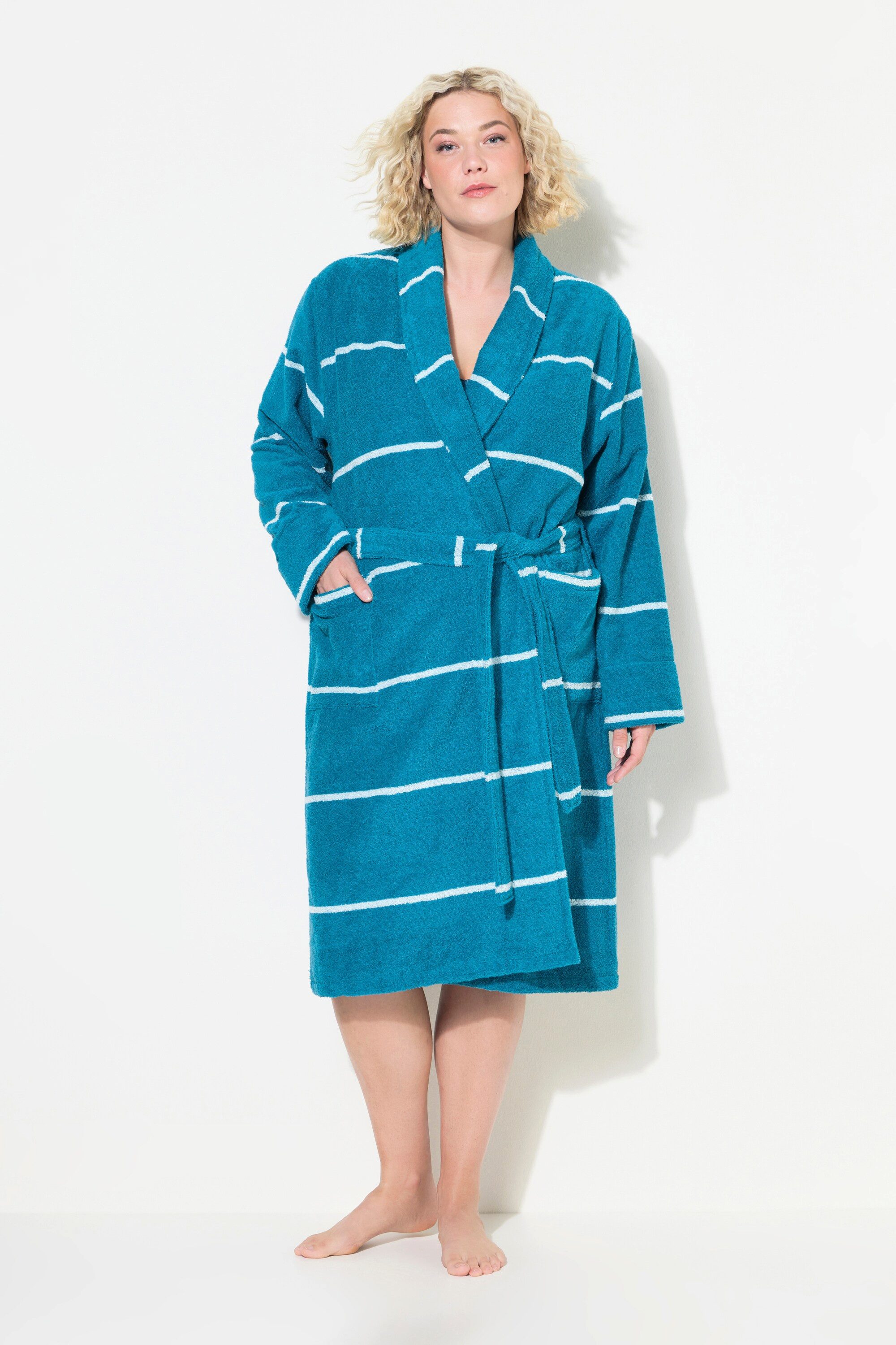 Ulla Popken Bademantel Bademantel Frottee Ringel günstig online kaufen
