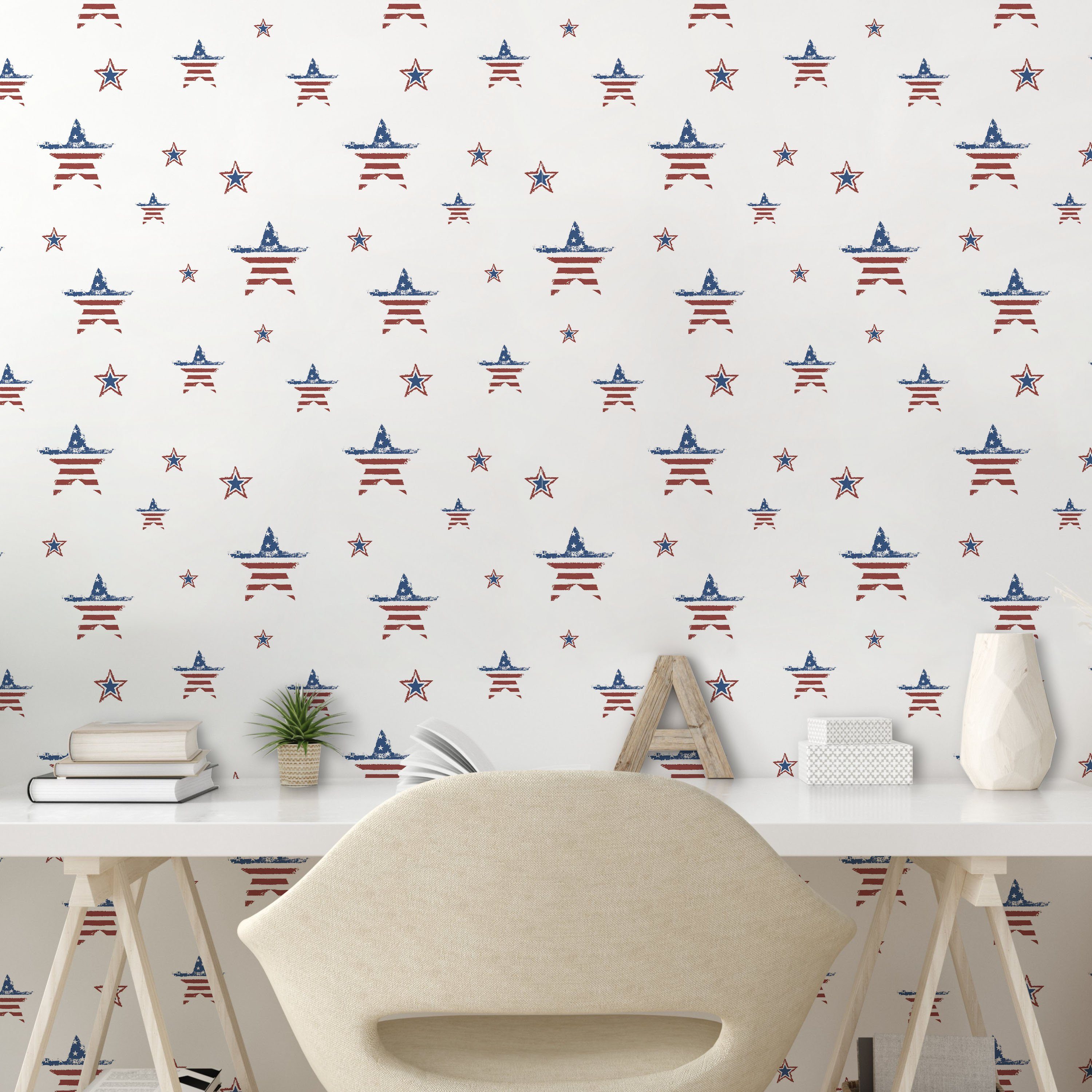 4. Wohnzimmer selbstklebendes Küchenakzent, Juli Muster Patriotischer Abakuhaus Vinyltapete