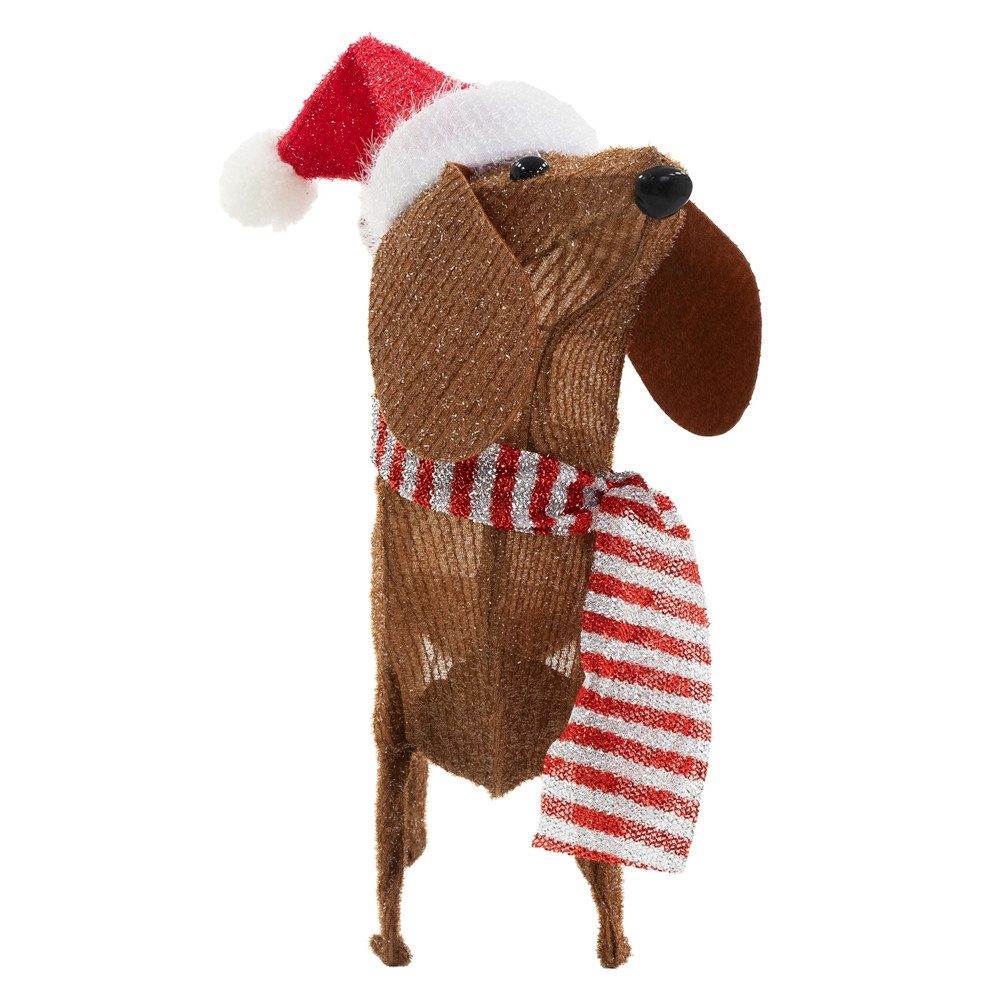 ECD Germany Weihnachtsfigur LED Weihnachten Hund Dackel Gartenfigur Hundefi günstig online kaufen
