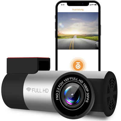 Vaxiuja »WLAN-Dashcam mit GPS-Autokamera,mit 150°-Weitwinkelobjektiv,Nachtsicht« Dashcam (HD, WLAN (Wi-Fi)