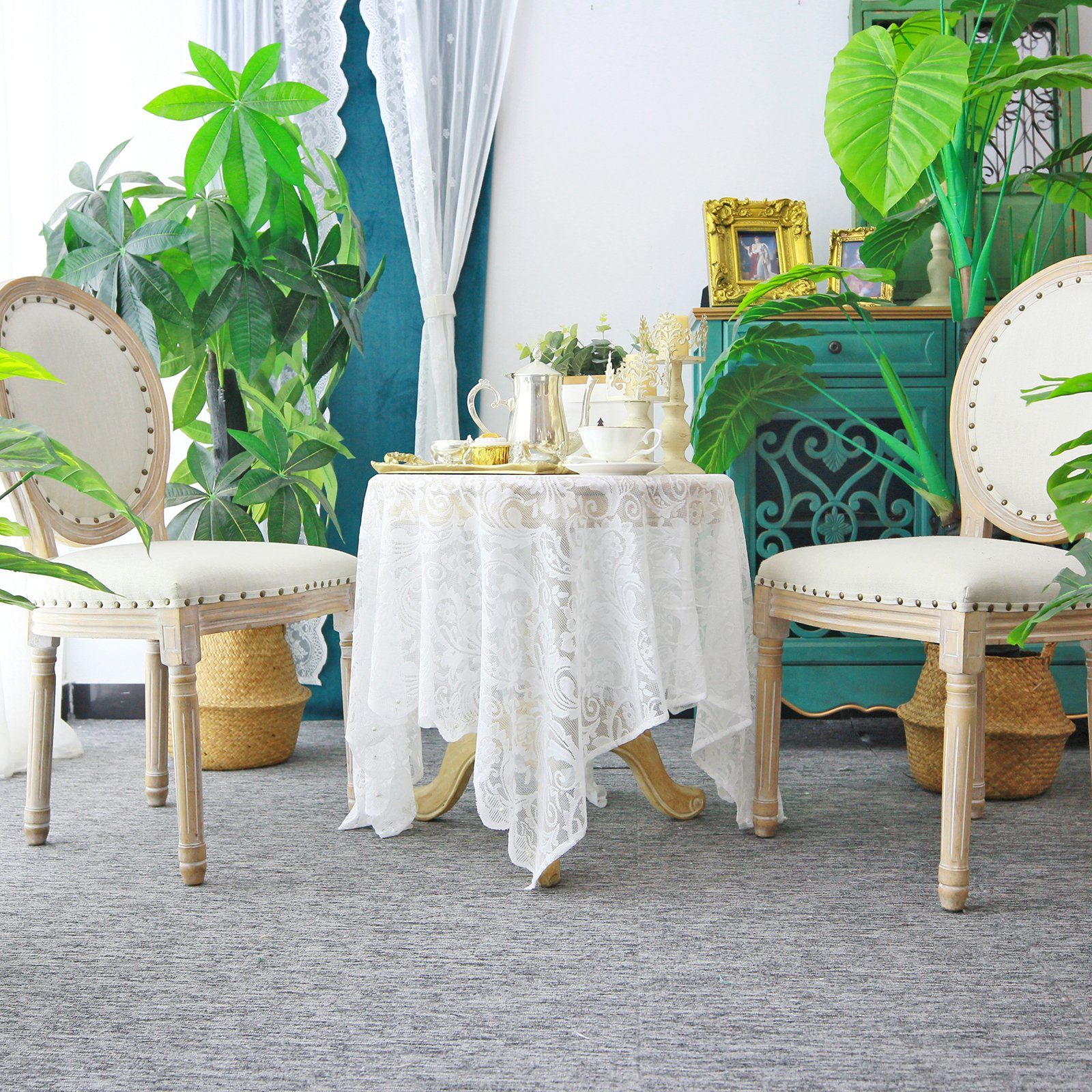 Rosnek Tischdecke Spitze, Perle, florales Muster, für Valentinstag Hochzeit günstig online kaufen