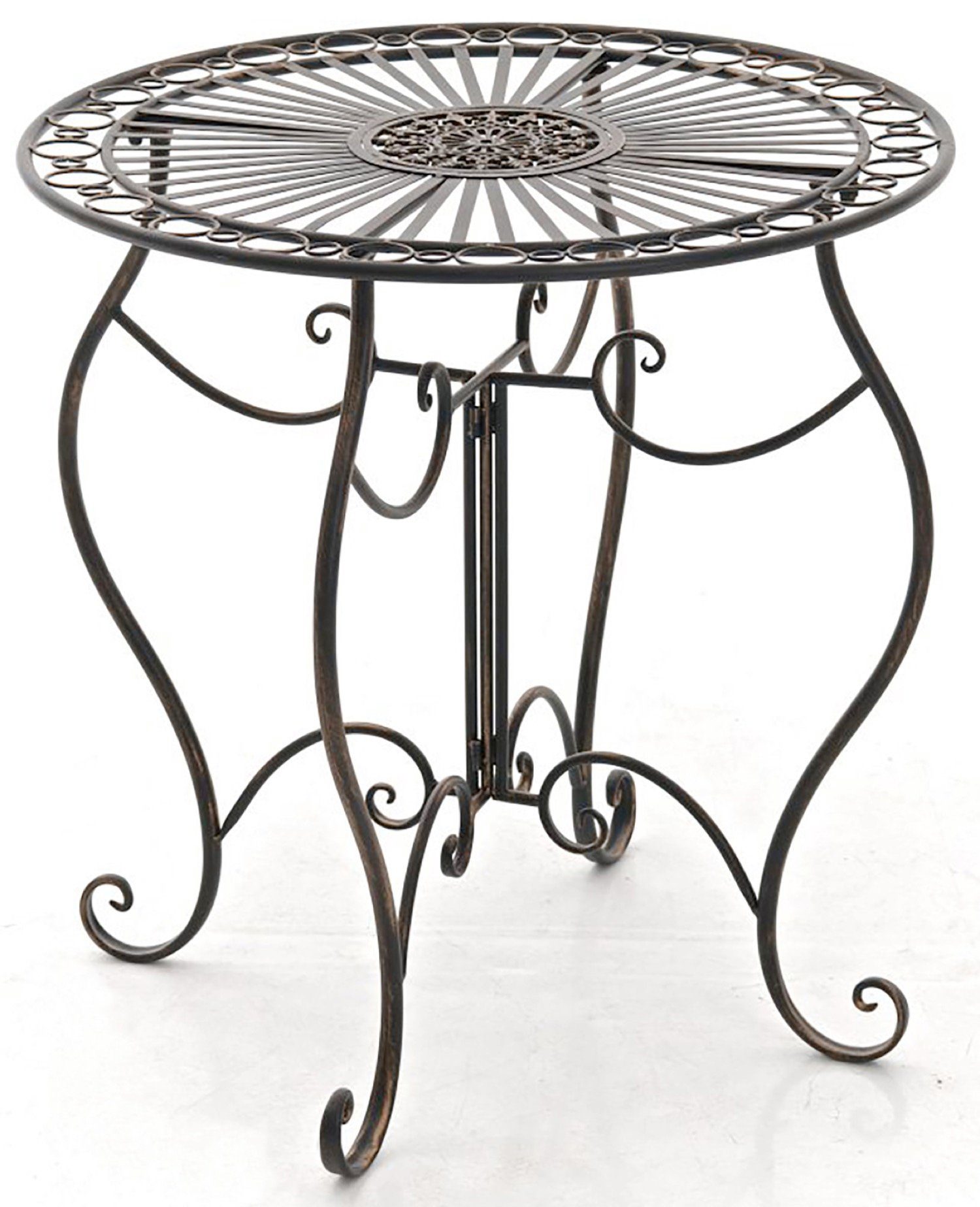 TPFGarden Gartentisch Indi - für Garten, Balkon, Terrasse (Hochwertiger und stabiler Metalltisch aus handgefertigtem Eisen, 1-St., Balkontisch, Terrassentisch, Bistrotisch - Farbe: bronze), Oberfläche mit antiker Patina veredelt - Maße (LxBxH): 70 x 70 x 72cm
