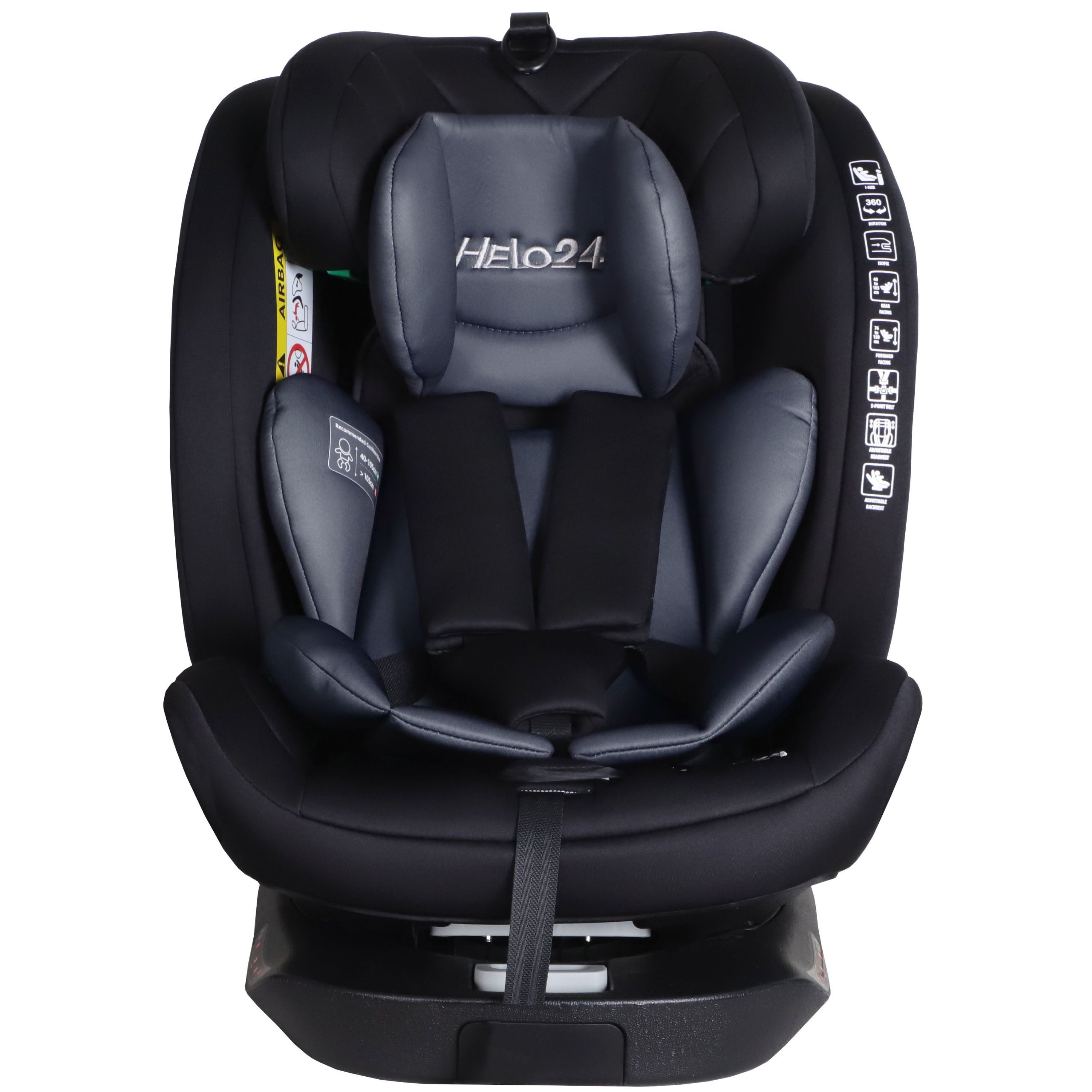 HELO24 Autokindersitz Isofix Top Tether 360° drehbar ECE R129/04 40-150cm K5 Spin Anthrazit, ab: 40 cm, bis: 150 cm