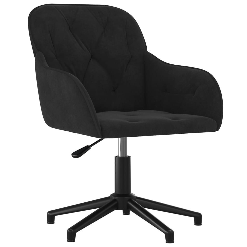 furnicato Bürostuhl Trendiger Schwarz Samt 56x61,5x(72-80) cm (1 St), Drehbarer Schreibtischstuhl mit Gasdruckfeder und Armlehnen