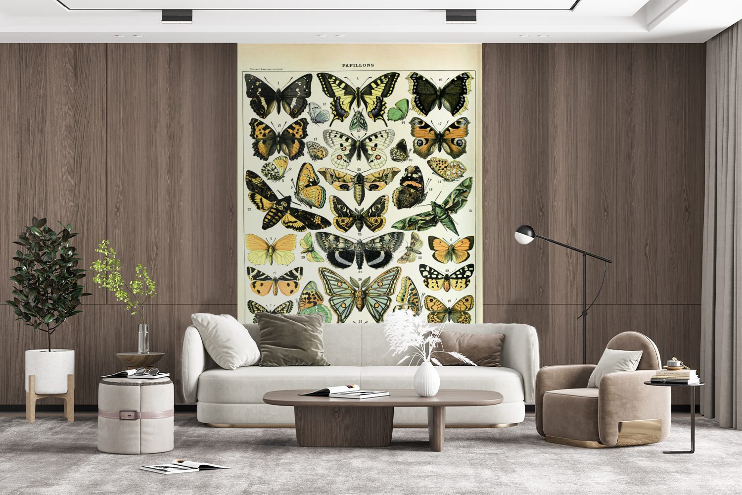 Fototapete bedruckt, - Matt, Tiere MuchoWow - für Schmetterling (3 Tapete Wohnzimmer, St), Insekten, Vinyl Wandtapete Montagefertig