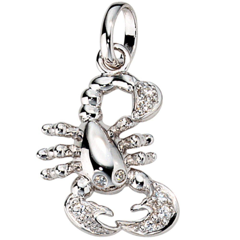 Kettenanhänger Anhänger Skorpion, mit Zirkonia, 925 Silber