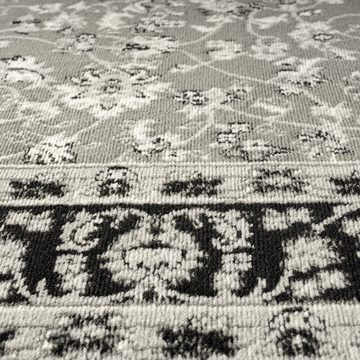 Orientteppich klassisch Wohnzimmerteppich, Vimoda, Rechteckig, Höhe: 8 mm, mit Ornament, Blumenmotiven, Grau, Schwarz