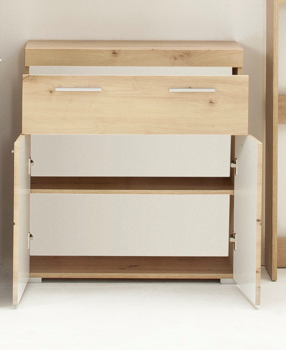 welltime Unterschrank Avena Badezimmerschrank mit 1 großen Schubkasten und 2 Türen - 73/31/79 cm – Bild 4 von 5