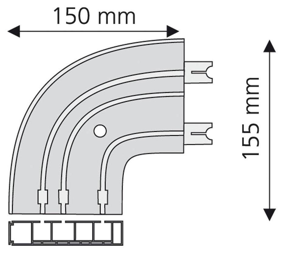 Liedeco Rundbogen, 3-läufig, Fixmaß, Kunststoff, weiß