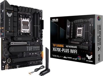 Asus TUF GAMING X670E-PLUS WIFI Mainboard, Ryzen 7000, ATX, PCIe 5.0, DDR5-Speicher, 4x M.2, WiFi 6E