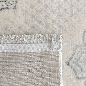 Teppich Modern-klassischer Teppich mit dezentem orientalischem Design in grau, TeppichHome24, rechteckig, Höhe: 5 mm