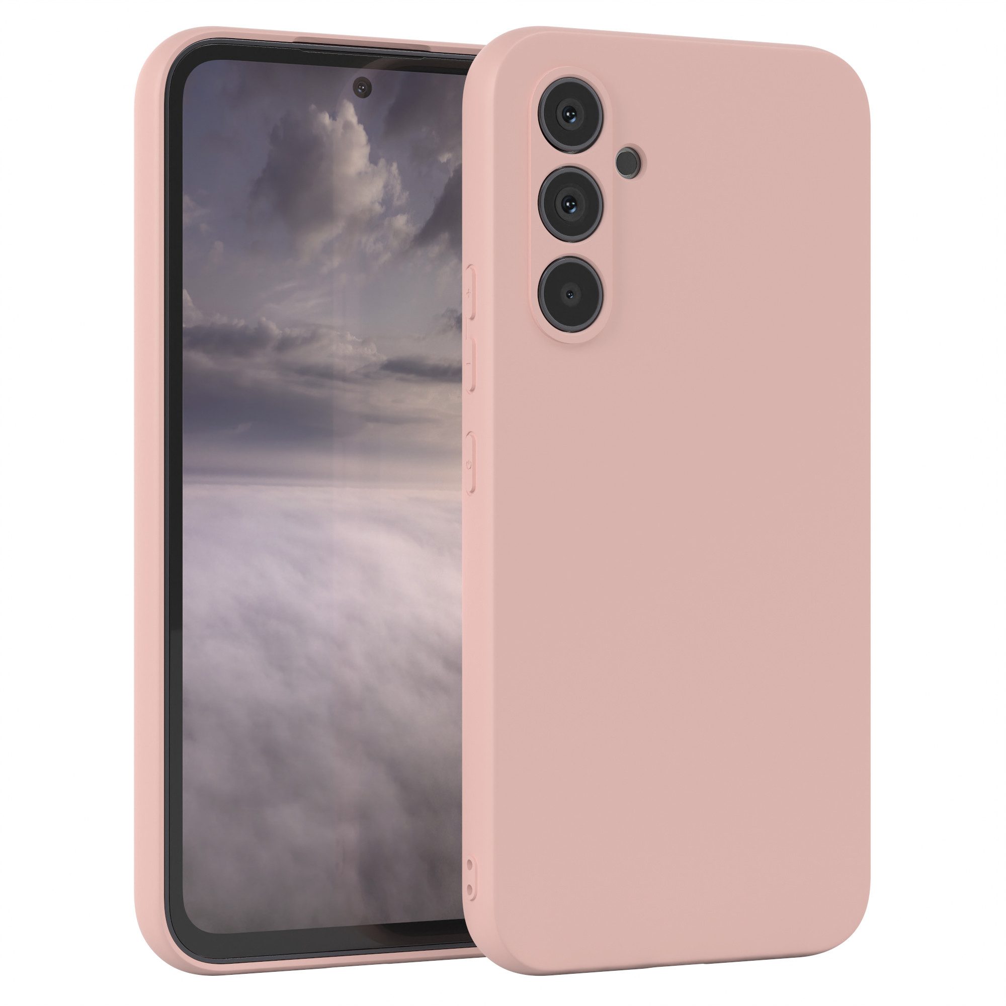 EAZY CASE Handyhülle für Samsung Galaxy A54 Hülle Silikon 6,4 Zoll, Hülle mit Kameraschutz Bumper Case Silikonschutzhülle Rosa / Altrosa