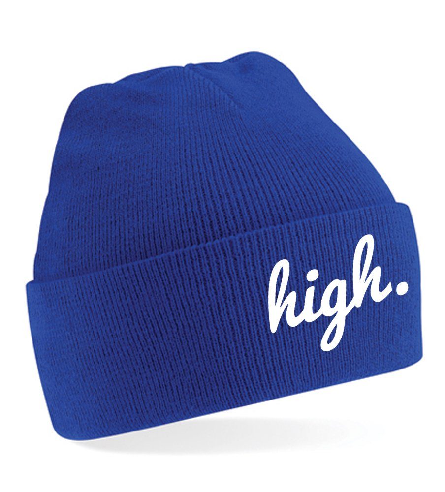 Blondie & Brownie Beanie Unisex Erwachsenen Mütze High 420 Royalblau