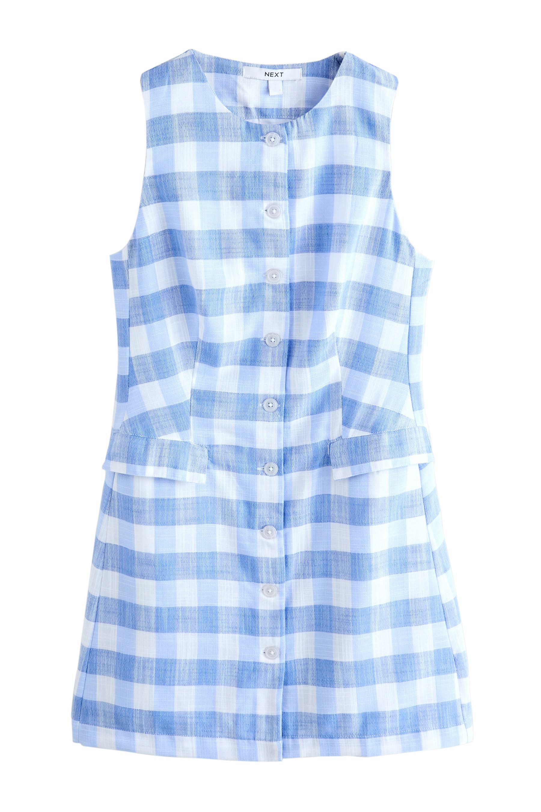 Next Minikleid Durchgeknöpftes Minikleid mit ärmelloser Weste (1-tlg)