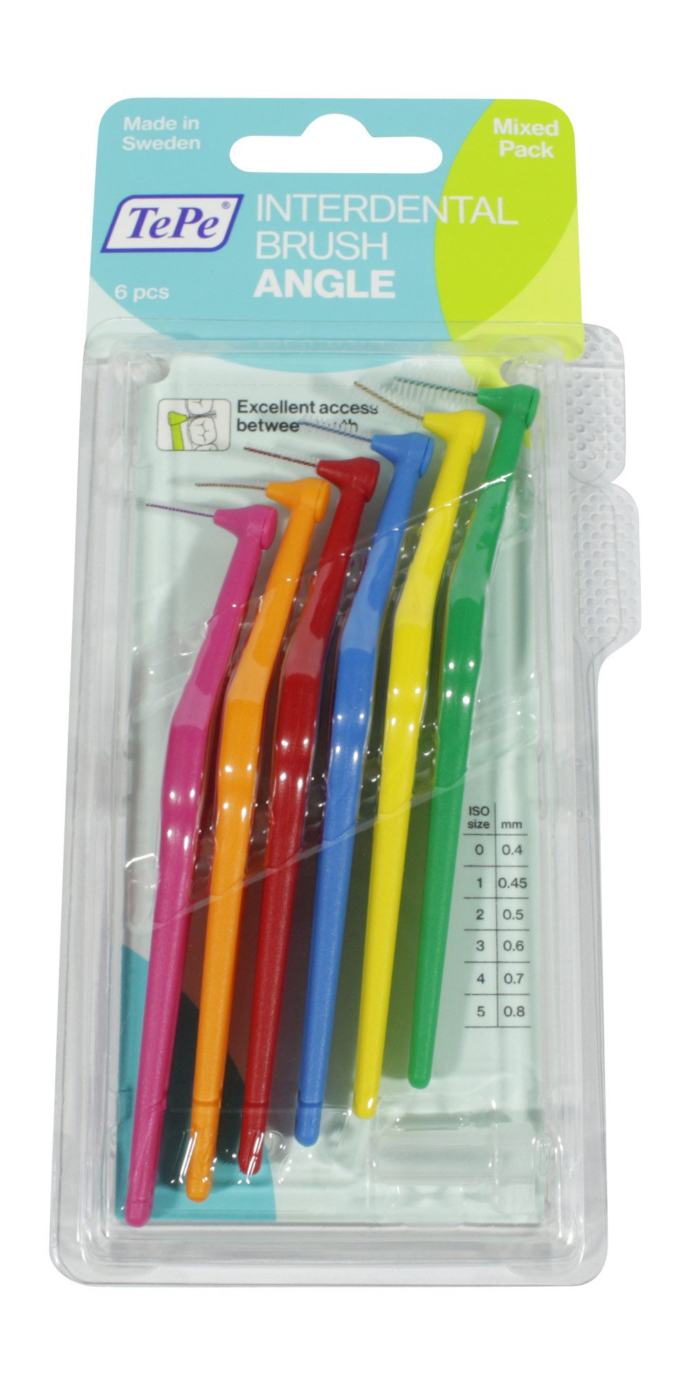 TePe Interdentalbürsten 2x TePe Angle Interdentalbürsten gemischt 0,4mm bis 0,8mm 2x 6 Stück