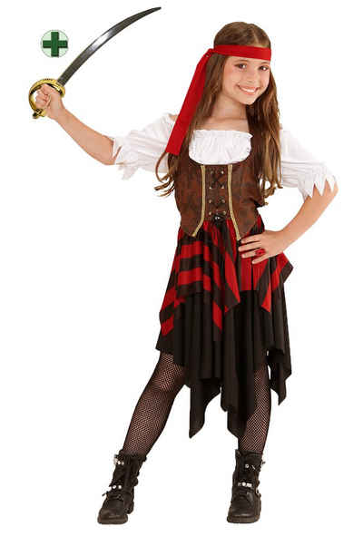 Karneval-Klamotten Piraten-Kostüm Mädchen Freibeuter Piratin Piratenbraut mit Säbel, Kinderkostüm Seeräuber Mädchen Pirat