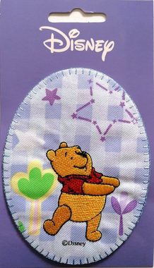 Disney Aufnäher Bügelbild, Aufbügler, Applikationen, Patches, Flicken, zum aufbügeln, Polyester, Winnie Pooh Stern - Größe: 10,7 x 8 cm