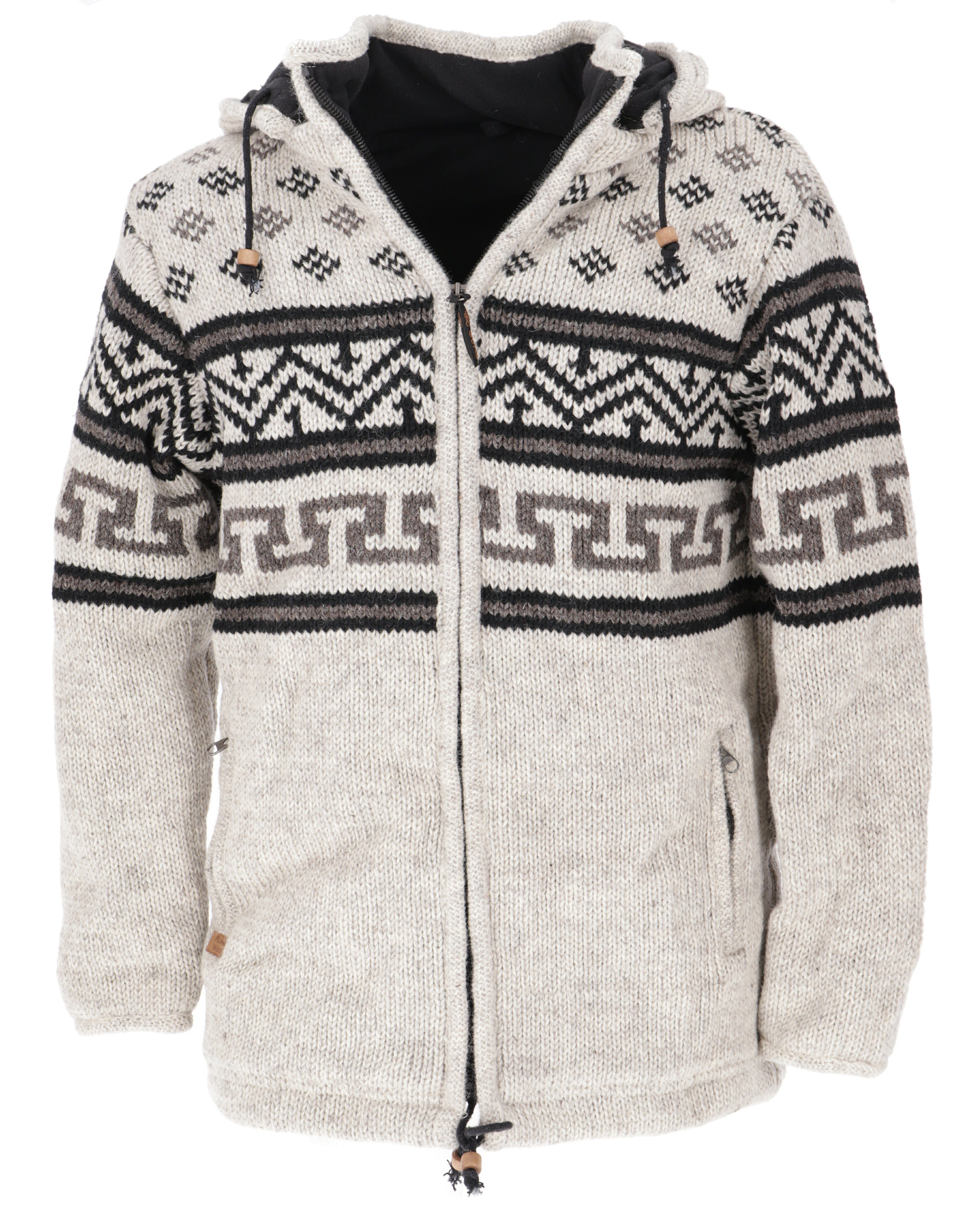 Guru-Shop Strickjacke Unisex Wolljacke mit nordischem Muster,.. alternative Bekleidung