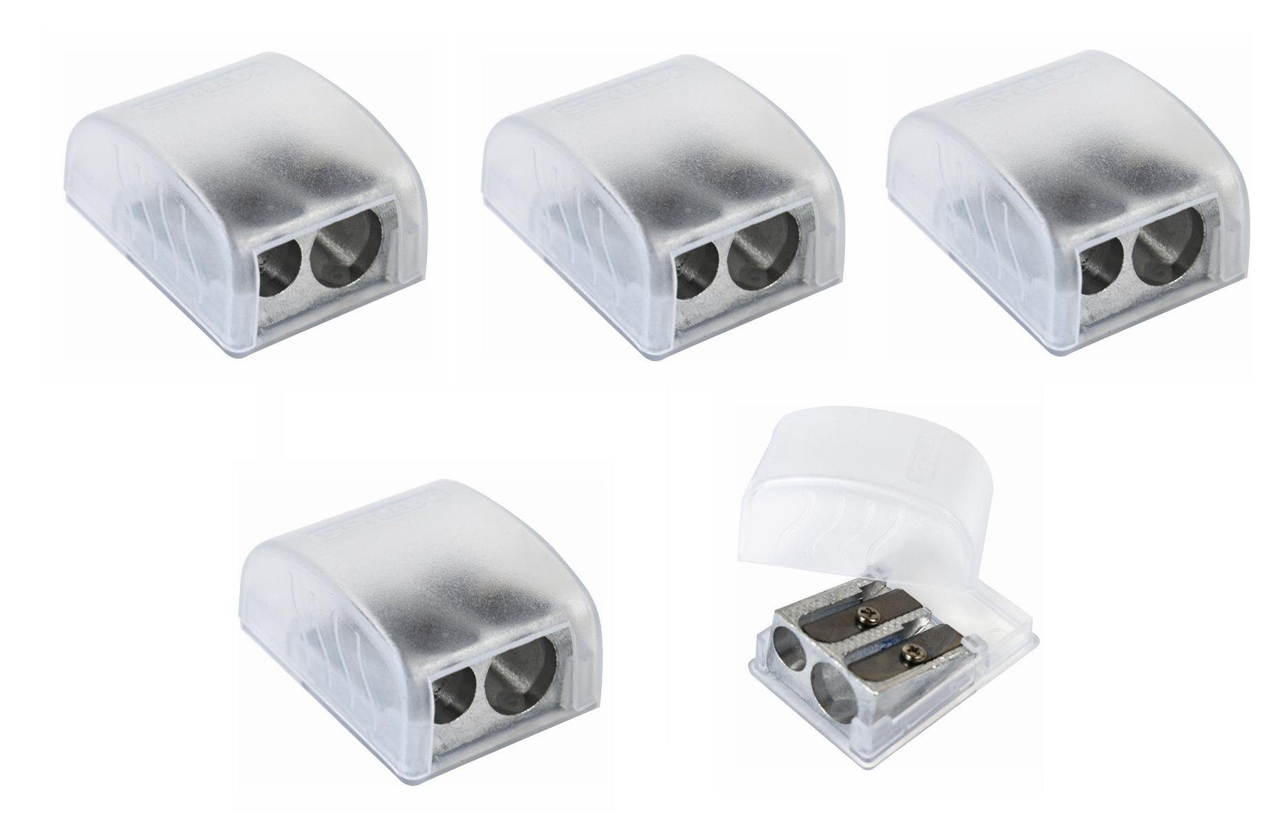 Stylex Schreibwaren Federtasche 5x Metall-Dosenanspitzer / Doppelspitzer