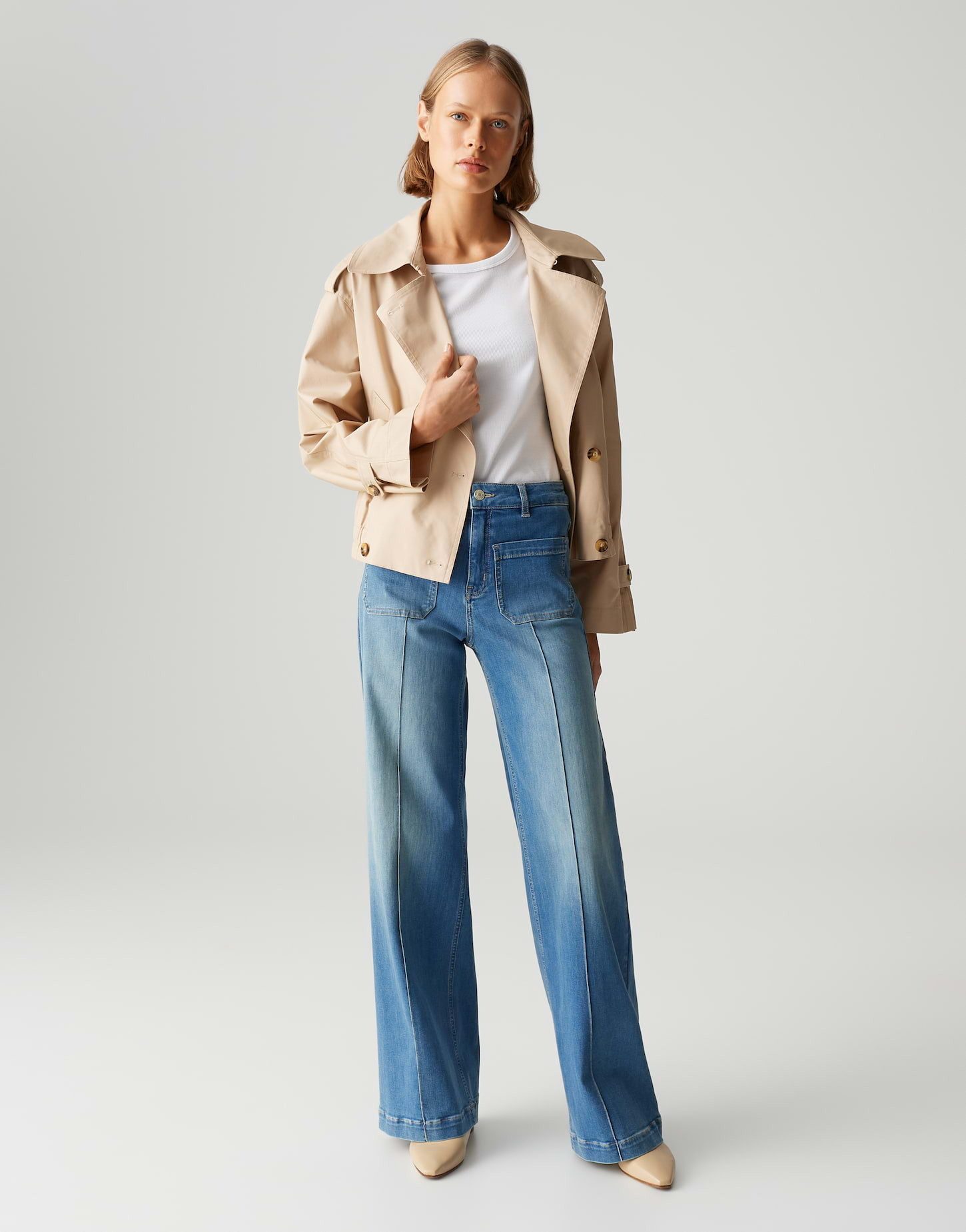 OPUS PANTS Palazzohose MELLY GROOVE Mid Rise aus Spanish Cotton Mix