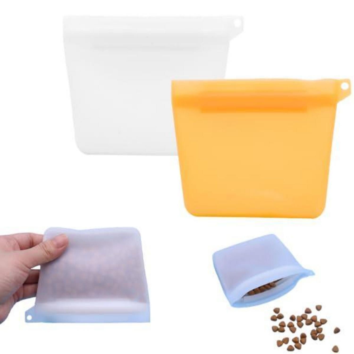 LuxusKollektion Leckerlibeutel Hundefutterbeutel 2er-Set Orange/Weiss