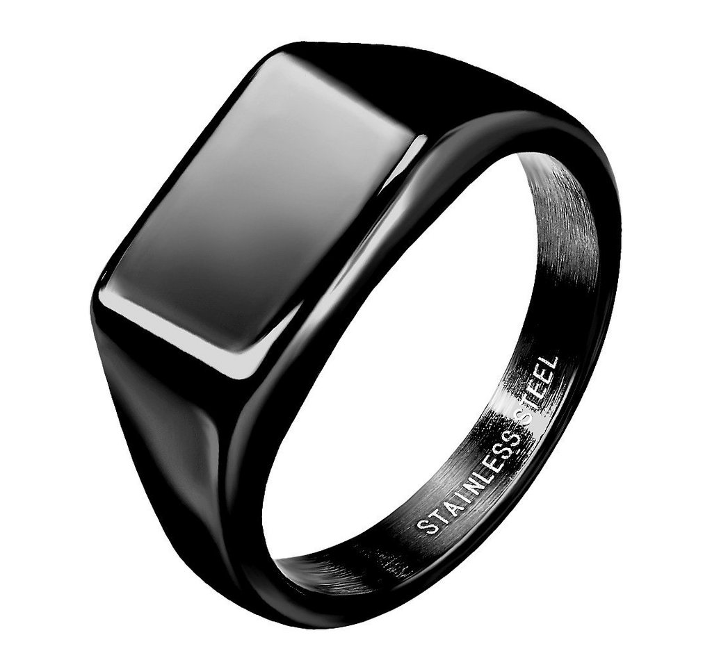 Taffstyle Fingerring Siegelring rechteckig Chirurgenstahl für Damen und modern zeitlos (Markanter Statementring aus Edelstahl – ideale Geschenkidee für jeden Anlass)