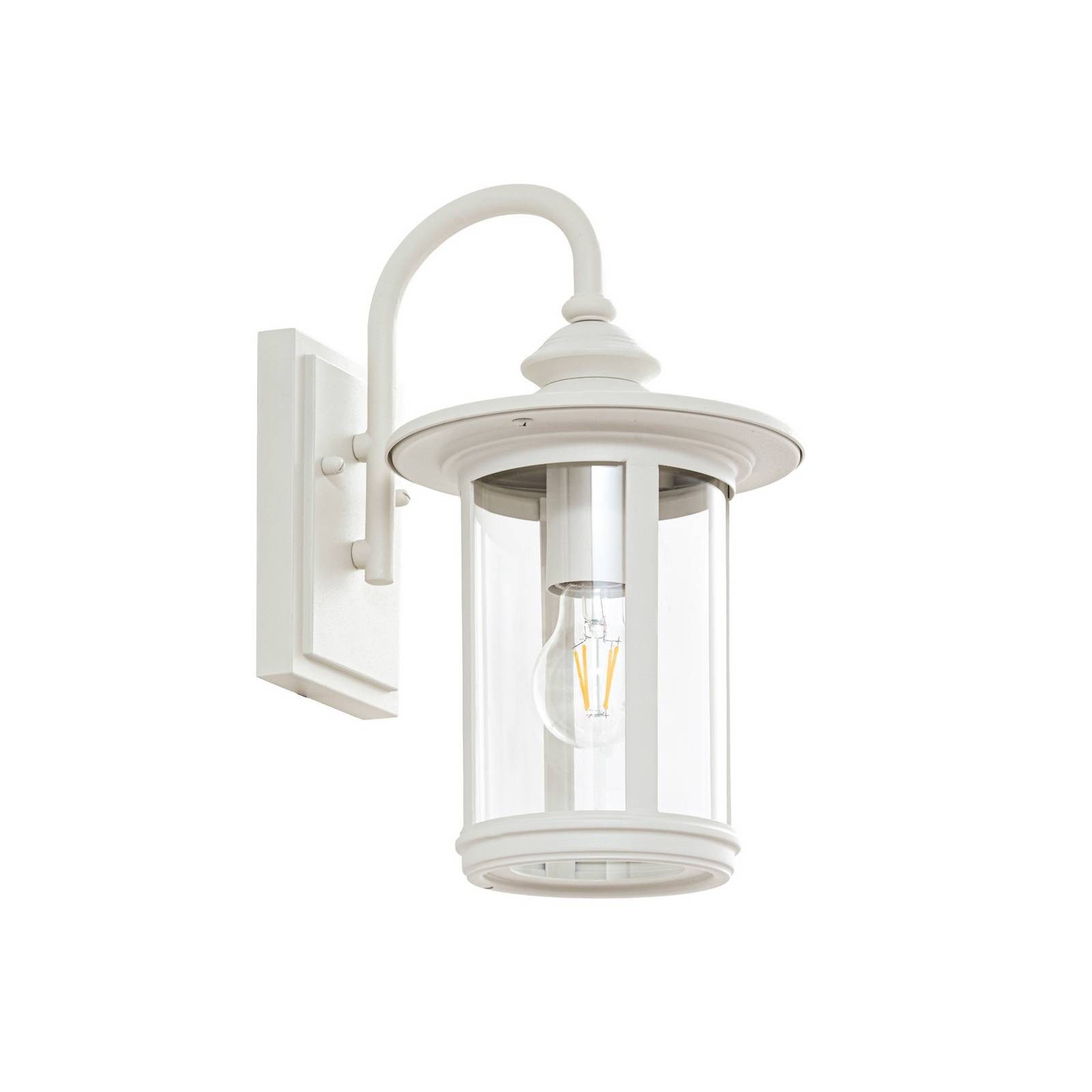 Lindby Außen-Wandleuchte Zayn, Metall, Weiß IP23, 1 x 15 W LED