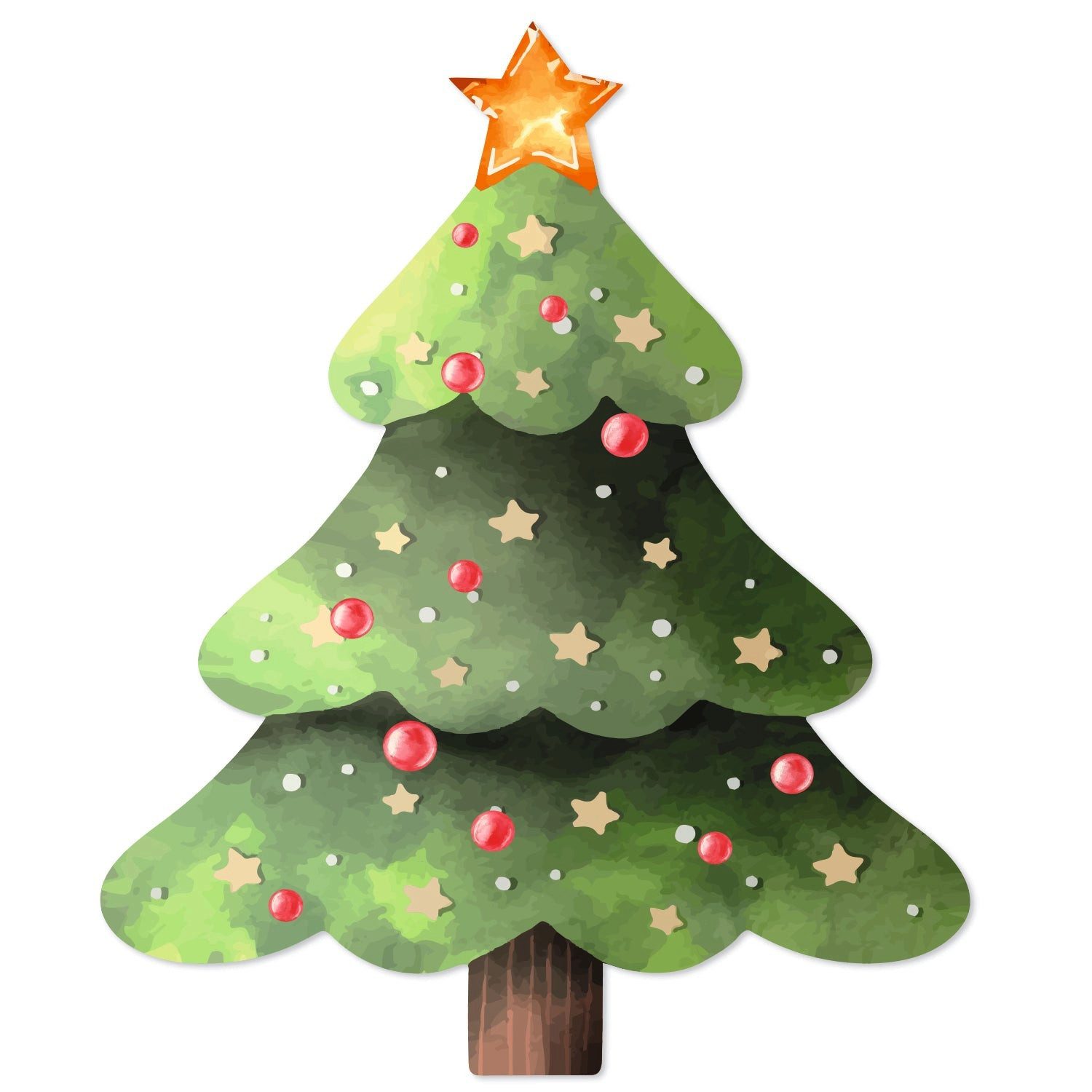 Logbuch-Verlag Aufkleber 200 Weihnachtsbaum Sticker Tannenbaum Aufkleber auf Rolle grün gold Ø
