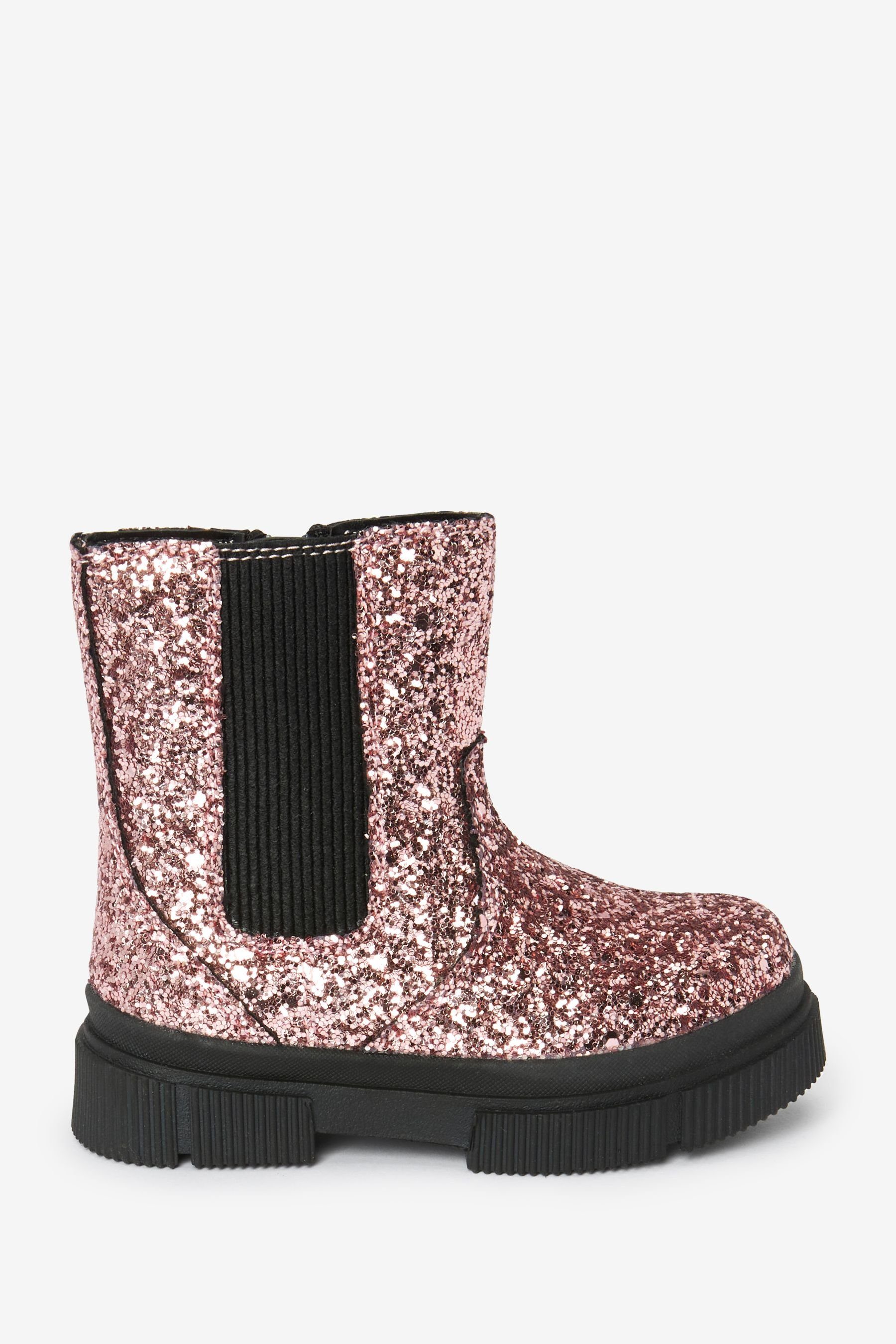 (1-tlg) Glitter Robuste Next Pink Stiefelette Chelsea-Boot