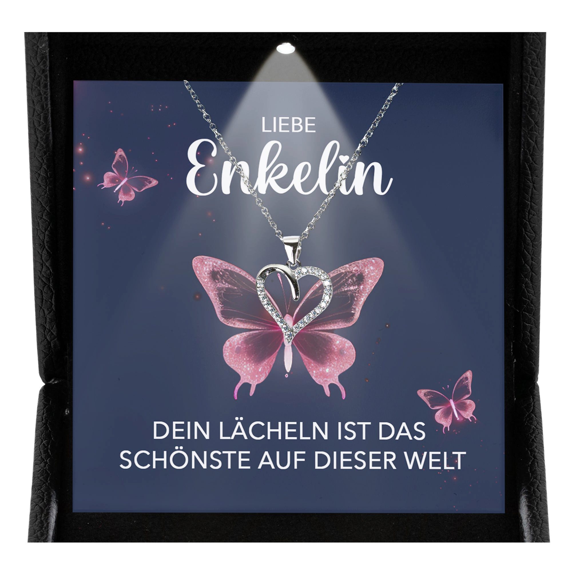 Schmuckset Liebe Enkelin Geschenk von Oma Opa Mädchen Herz Halskette Frauen