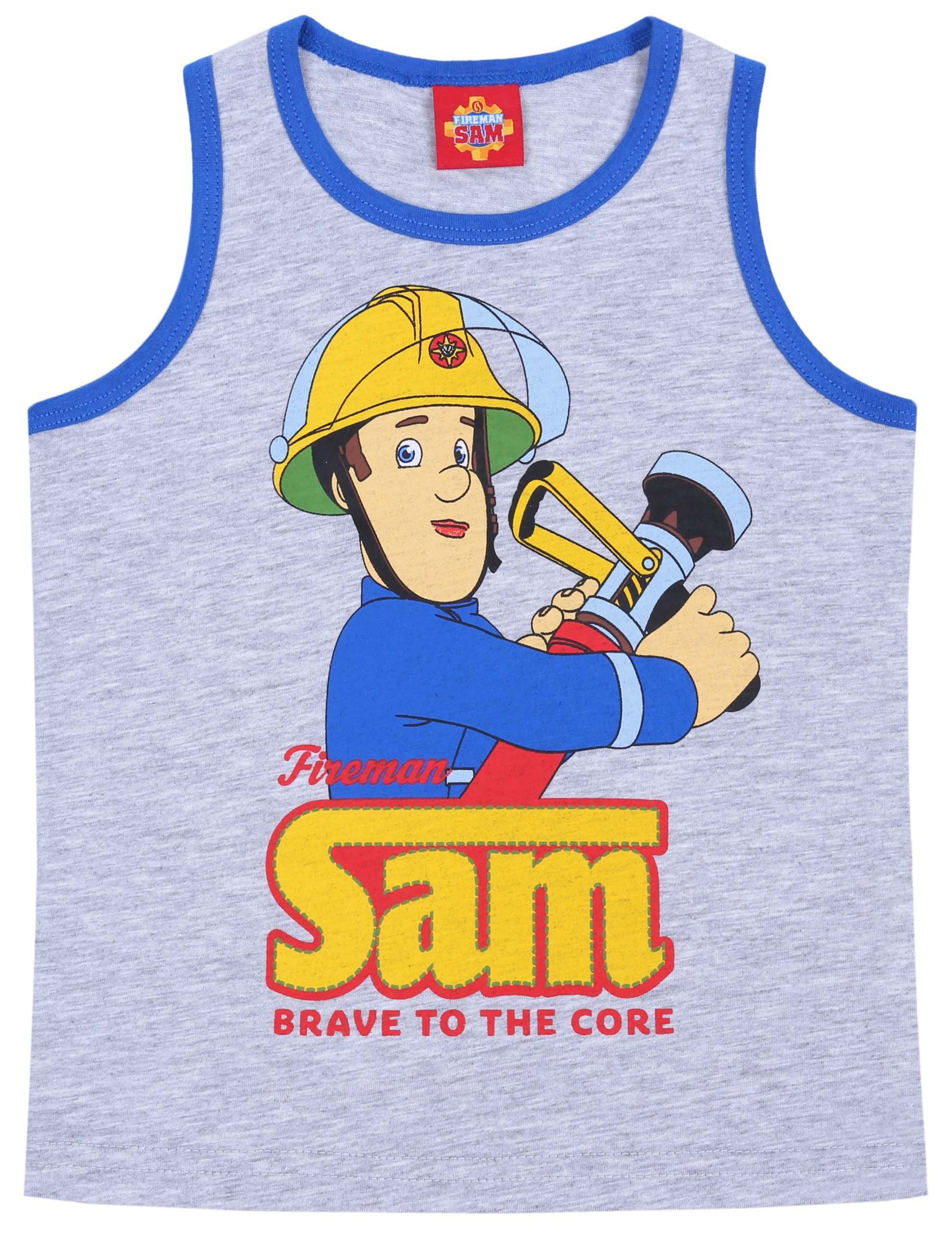 Sarcia.eu Blusentop Grau-blaues, Top + Unterhose für Jungen Feuerwehrmann Sam 5-6 Jahre