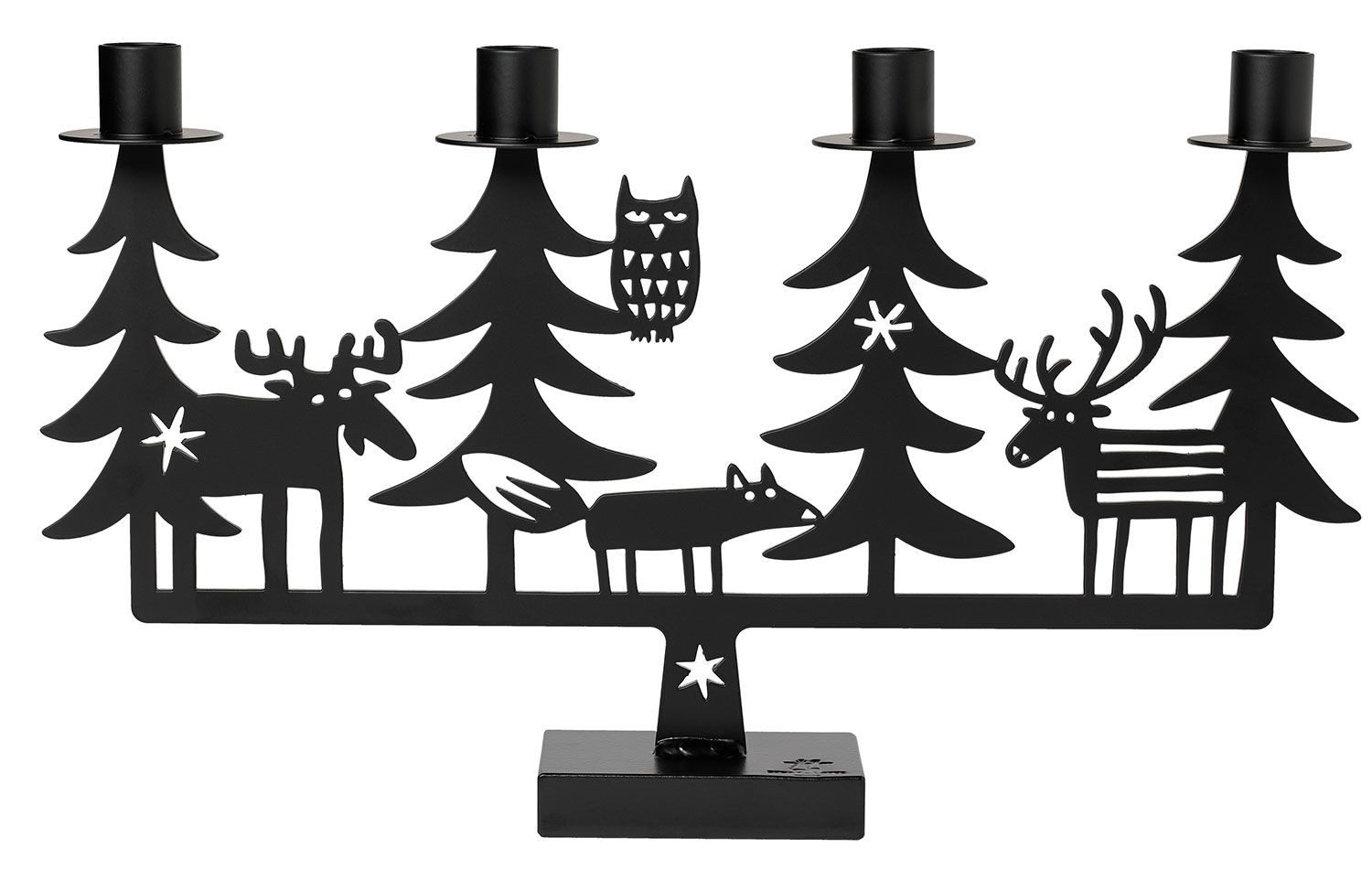 Bengt & Lotta Kerzenständer Weihnachtswald Kerzenständer Höhe 24 cm Длина 41 cm Tiefe 6 cm schwarz, Eisen (lackiert)