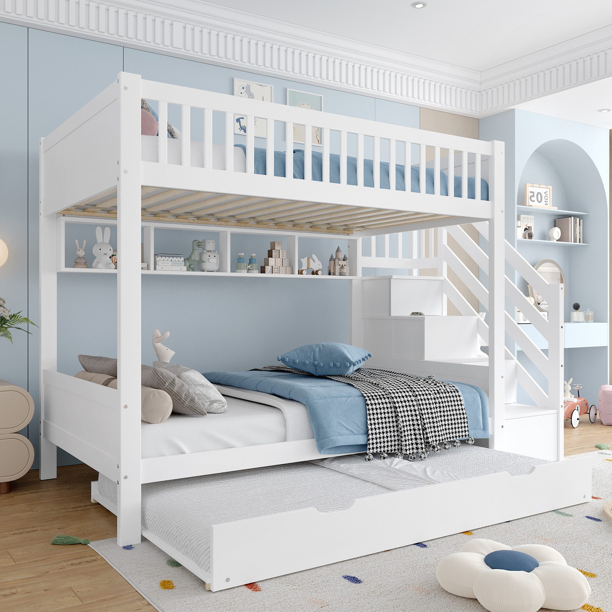 TavilaEcon Etagenbett mit Kleiderschrank & Stauraum, günstig online kaufen