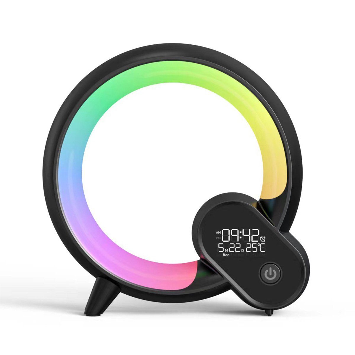 DOPWii Nachttischlampe Intelligentes Umgebungslicht, dimmbar, mit Wecker, Bluetooth