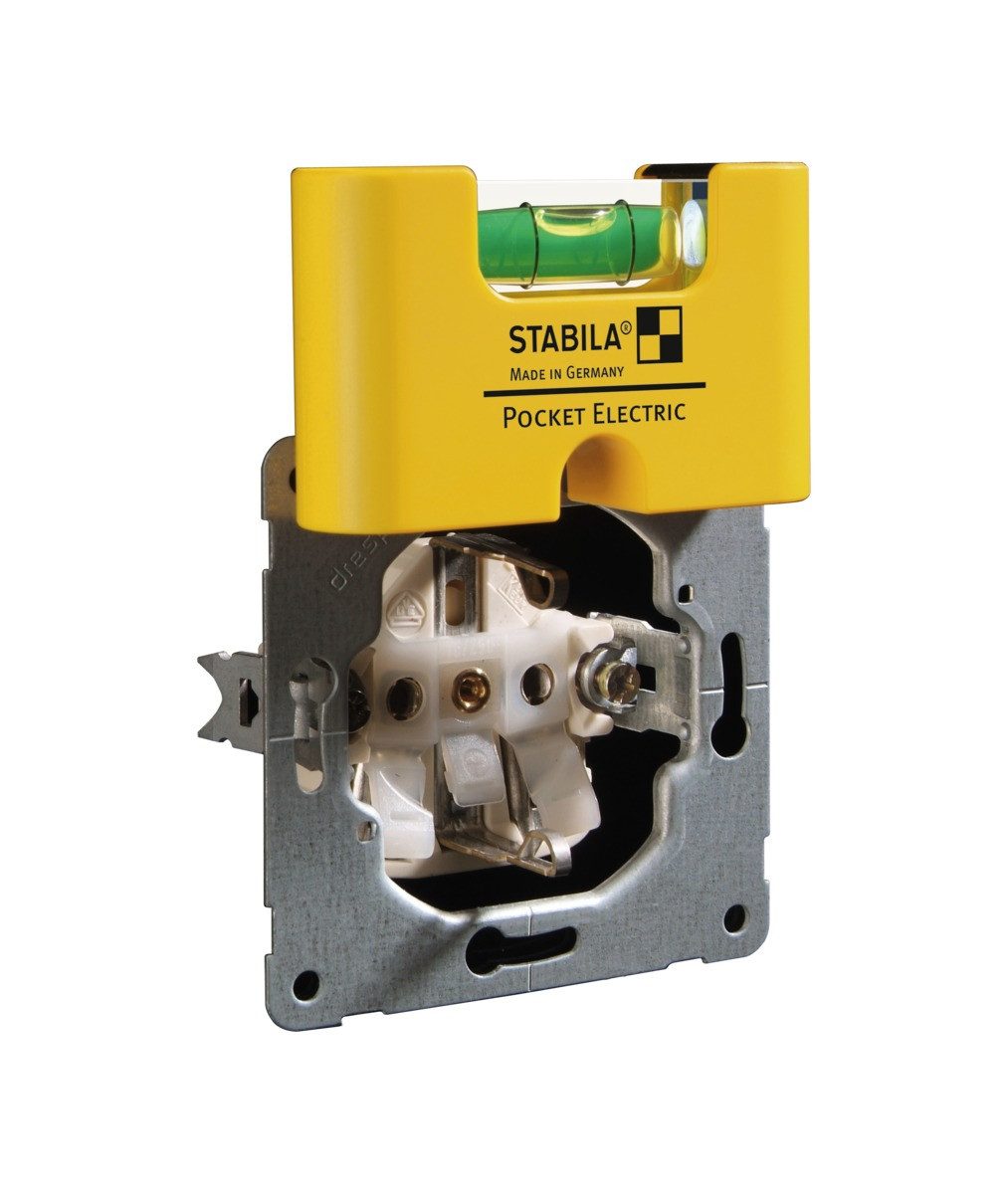 Wasserwaage STABILA Wasserwaage 7 cm Pocket Electric mit Gürtel-Clip