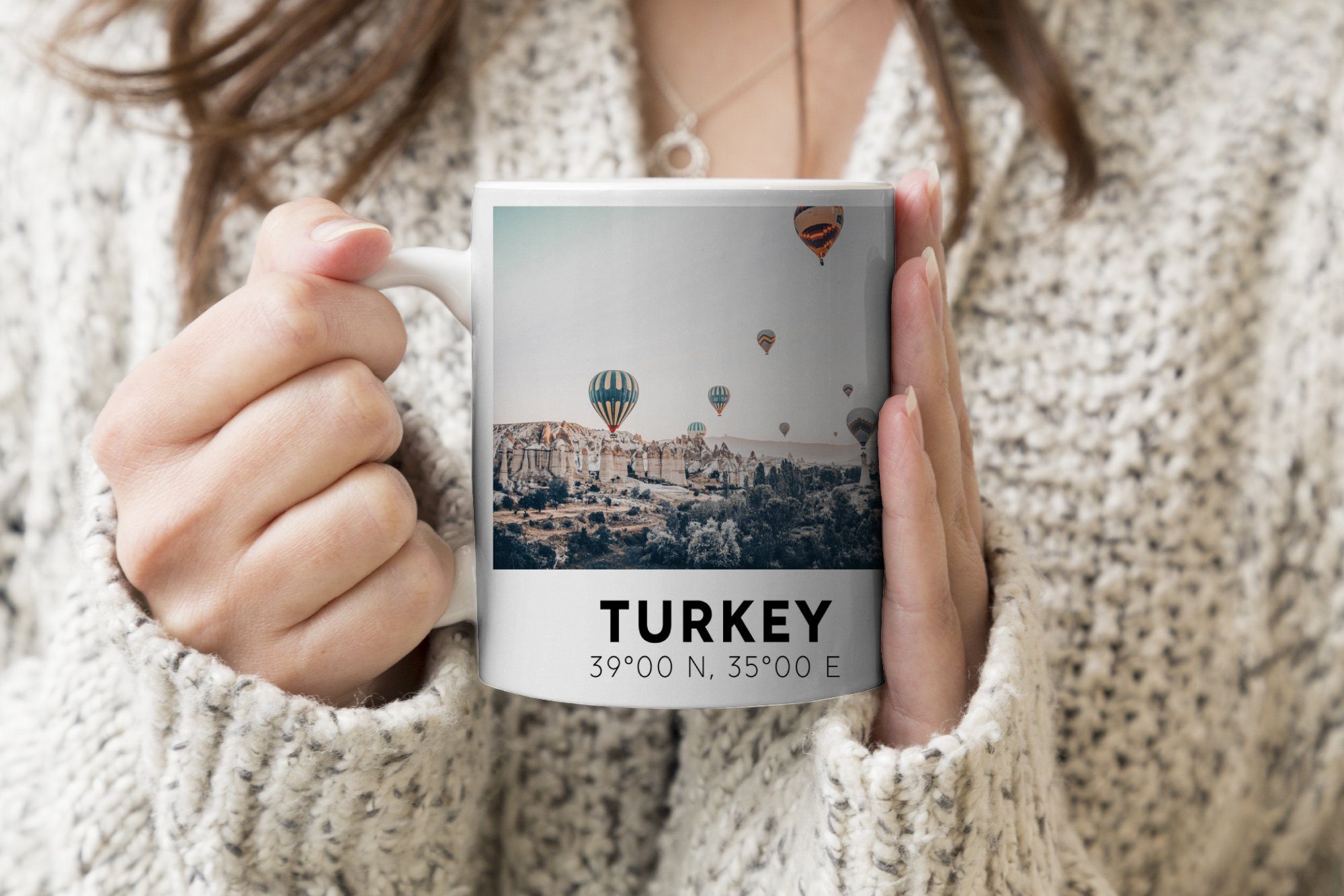 Kaffeetassen, Kappadokien Becher, Heißluftballon, Teetasse, Türkei - Geschenk MuchoWow Keramik, - Teetasse, Tasse