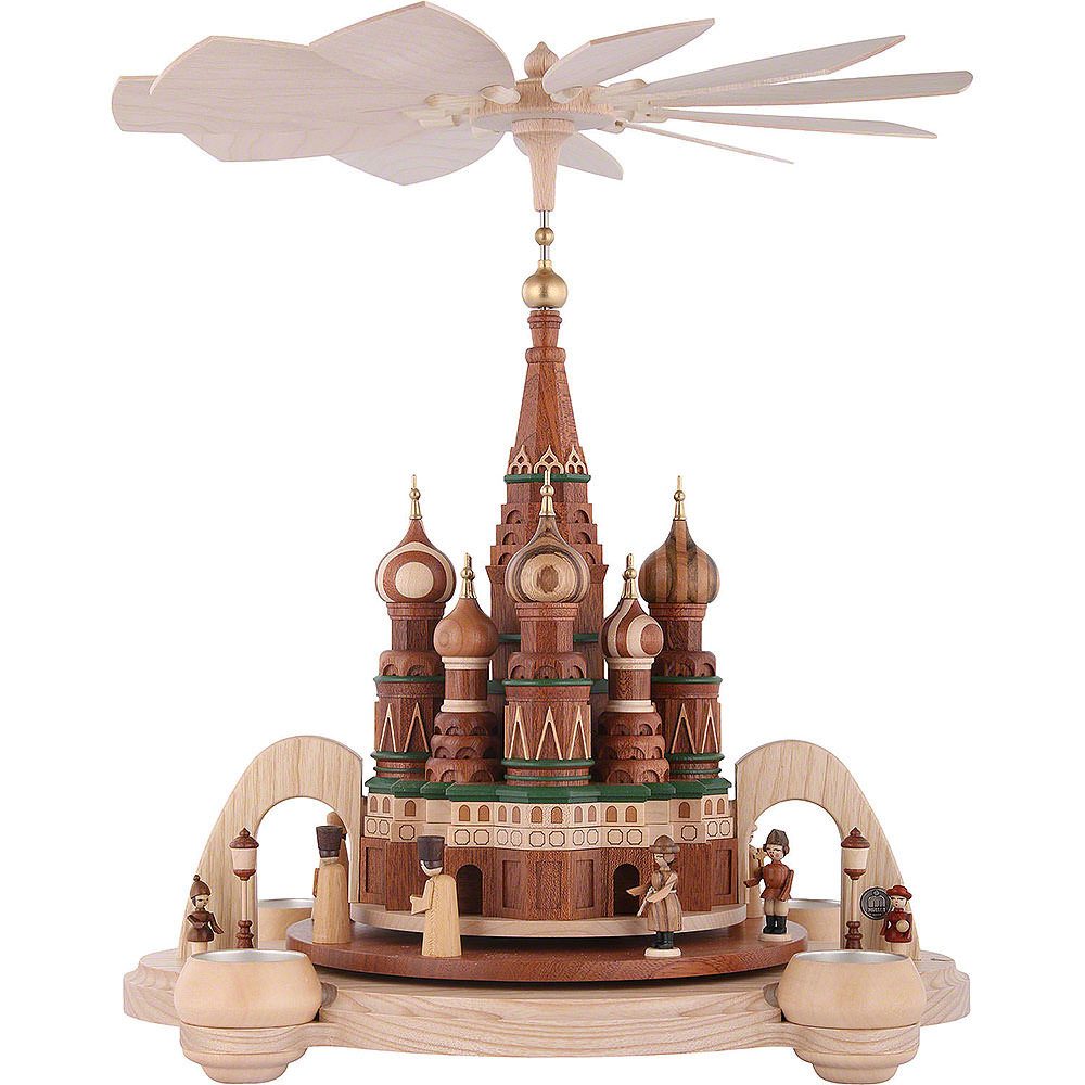 Müller Kleinkunst GmbH Seiffen Weihnachtspyramide 1-stöckige Pyramide Basilius-Kathedrale in Moskau (40cm) von Müller Kl