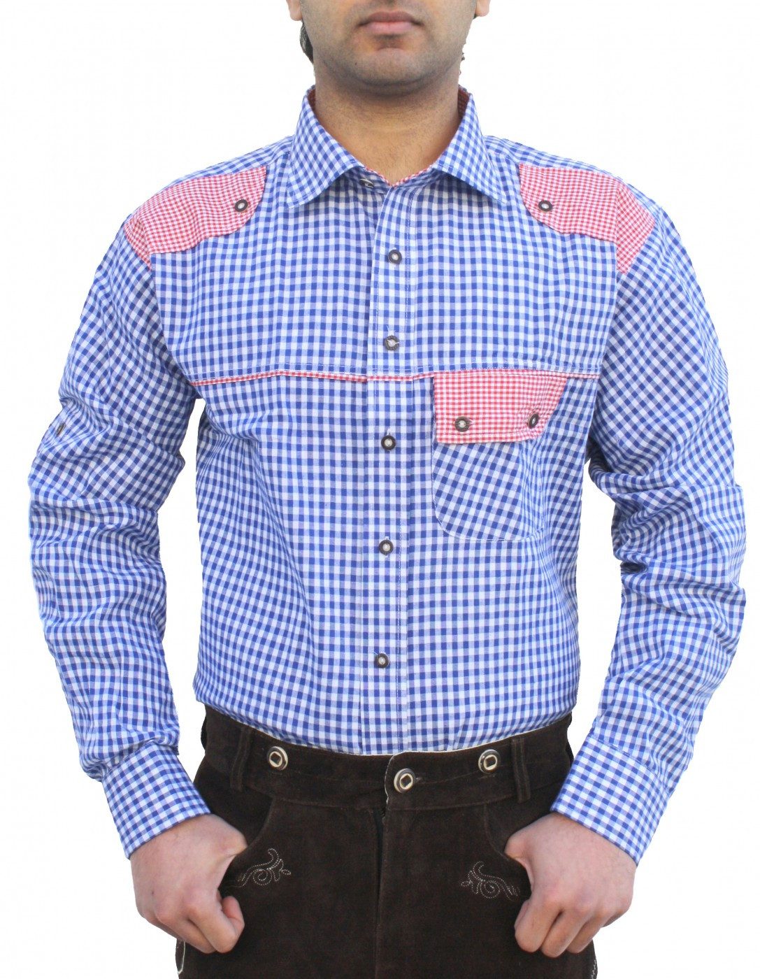 German Wear Trachtenhemd GW1243 Blue Bayerisches günstig online kaufen