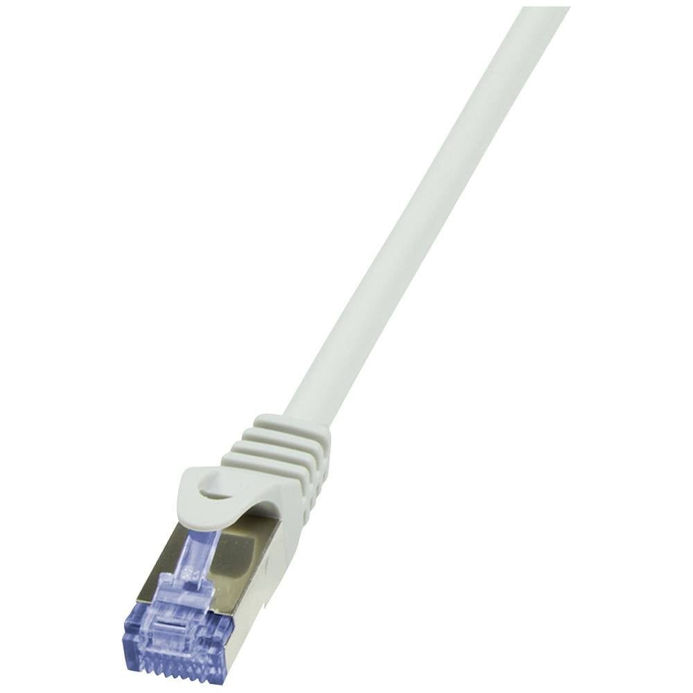 LogiLink Patchkabel PrimeLine, Cat.6A, S/FTP,15 m CQ3102S LAN-Kabel, mit Rastnasenschutz, Flammwidrig, Gesamtschirm, Halogenfrei, Paarschir