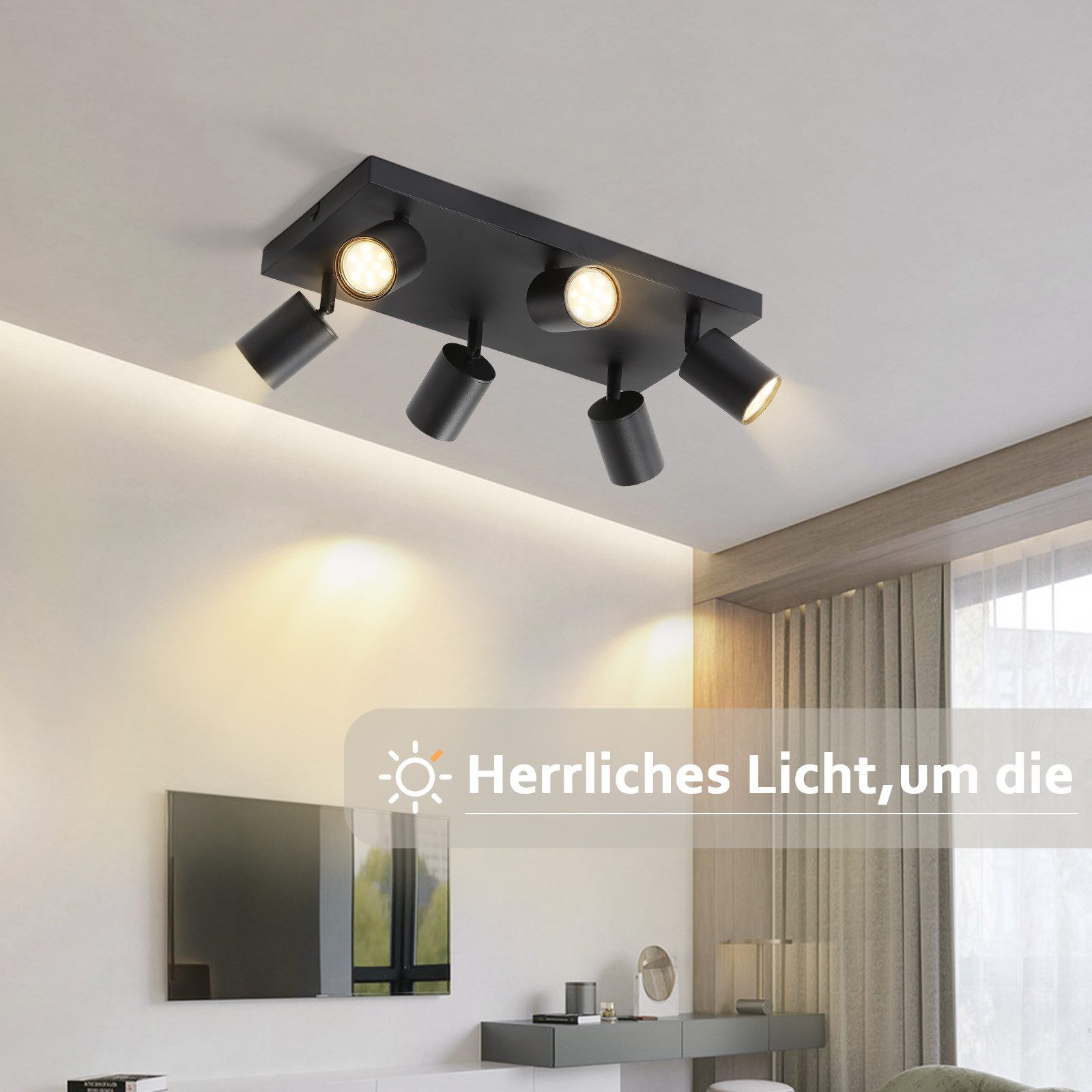 Nettlife Deckenstrahler Deckenstrahler Weiß GU10 4/6 Flammig, 330° Schwenkb günstig online kaufen