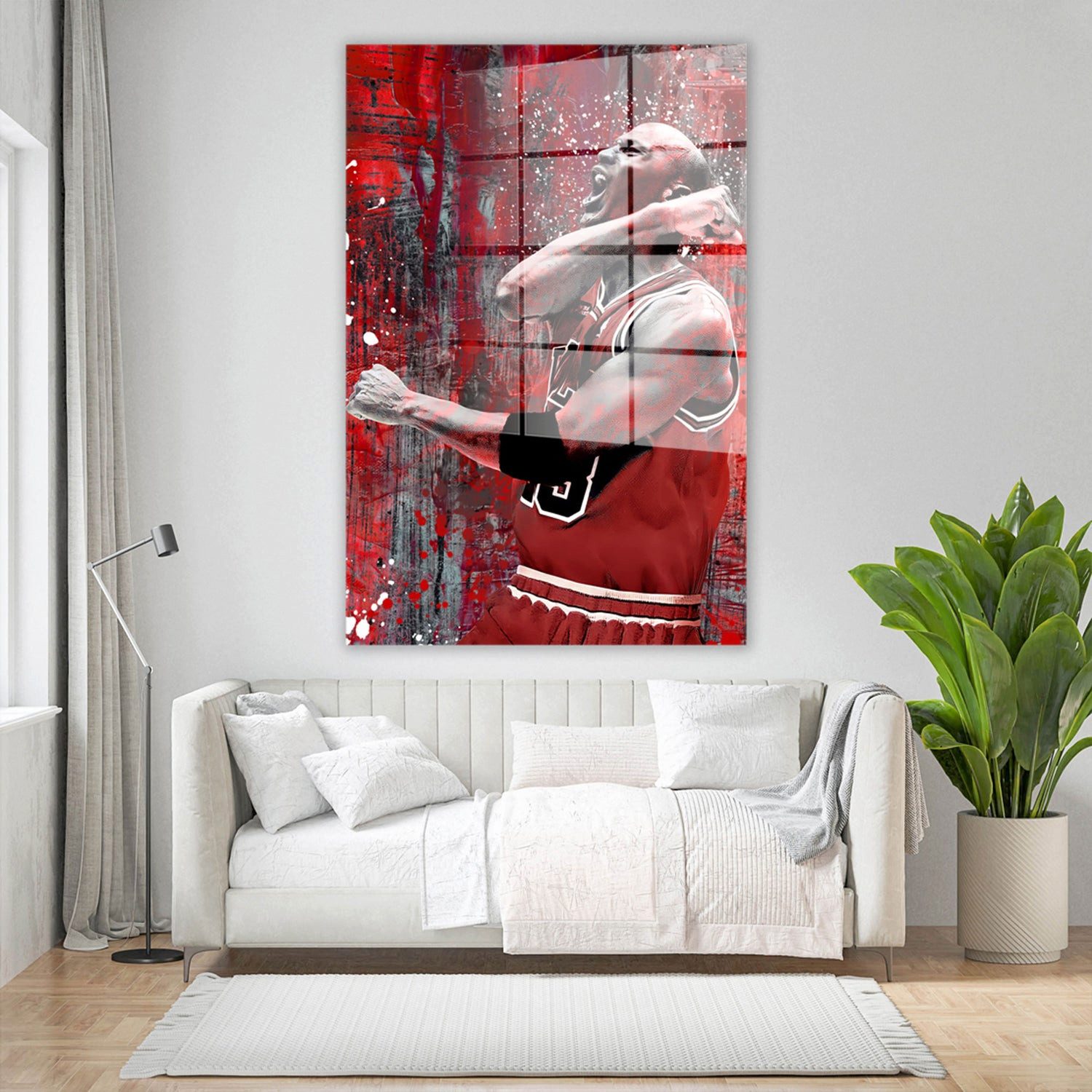 Artedinoi Acrylglasbild Jordan Pop Art Basketball Spieler Acrylglas Wandbild Bild Wanddeko Woh