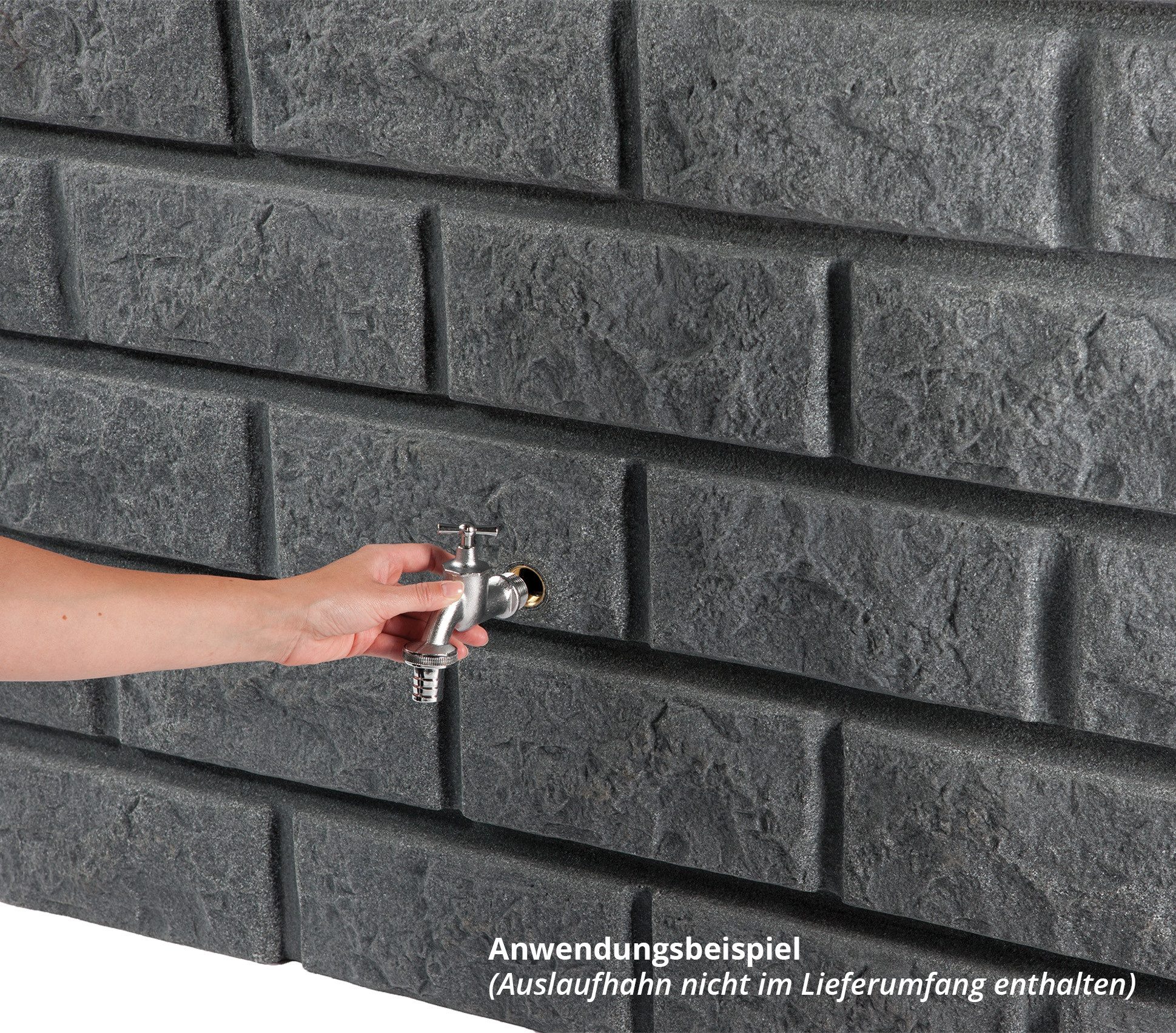 GARANTIA Regentonne ROCKY Wandtank 400 Liter dark granite, 400 l